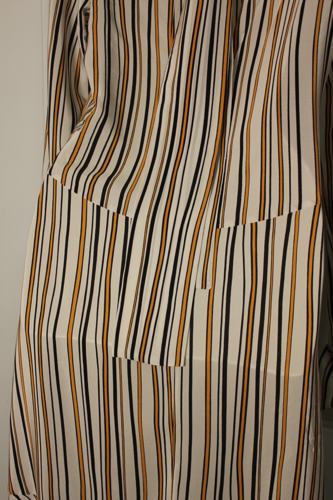 Dorothee Schumacher SatinDress Mock Neck Tiered Midi Luxury Designer SZ Medium