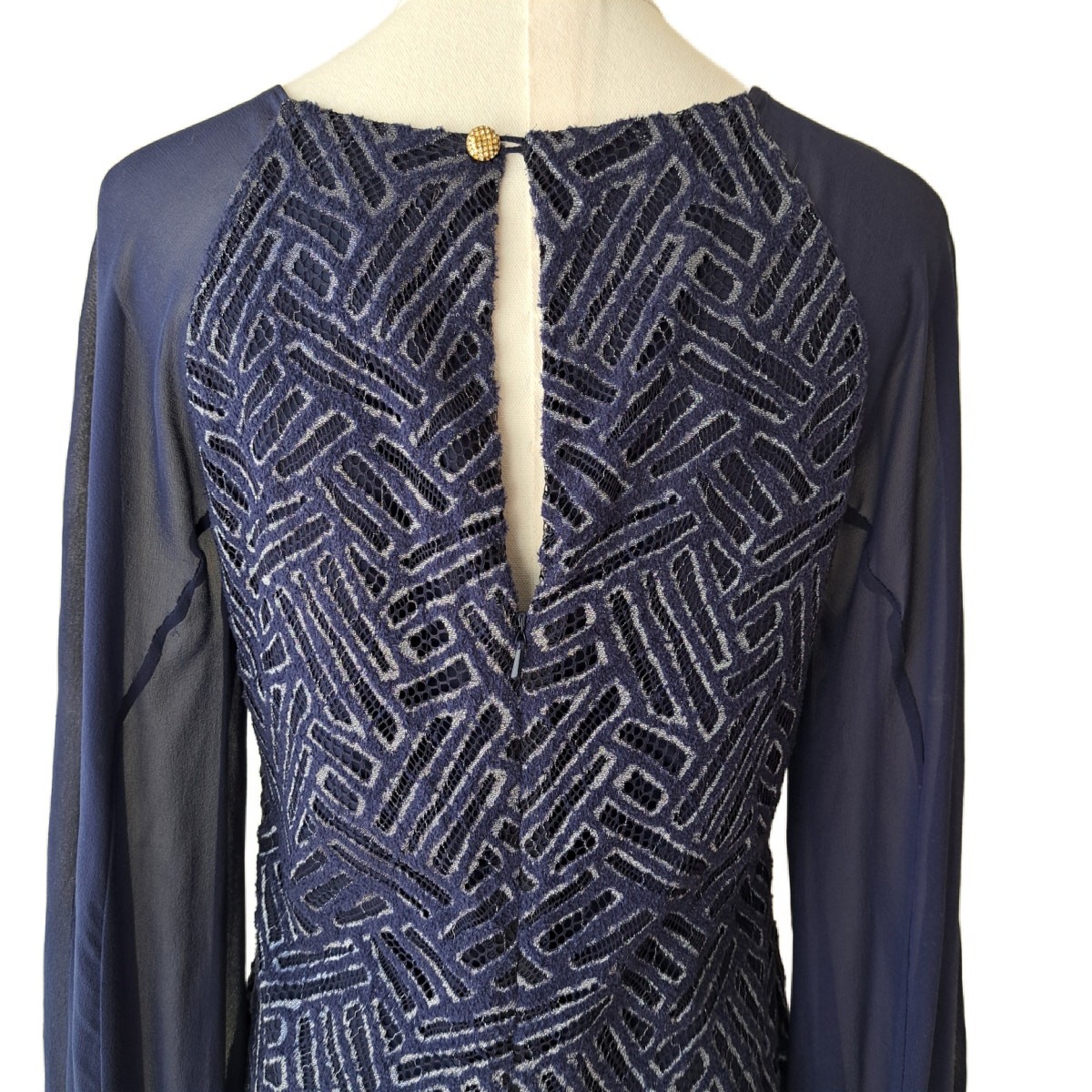 LILLY PULITZER Carleigh Tunic Mini Party Dress Bamboo Lace Navy Silver SZ 4