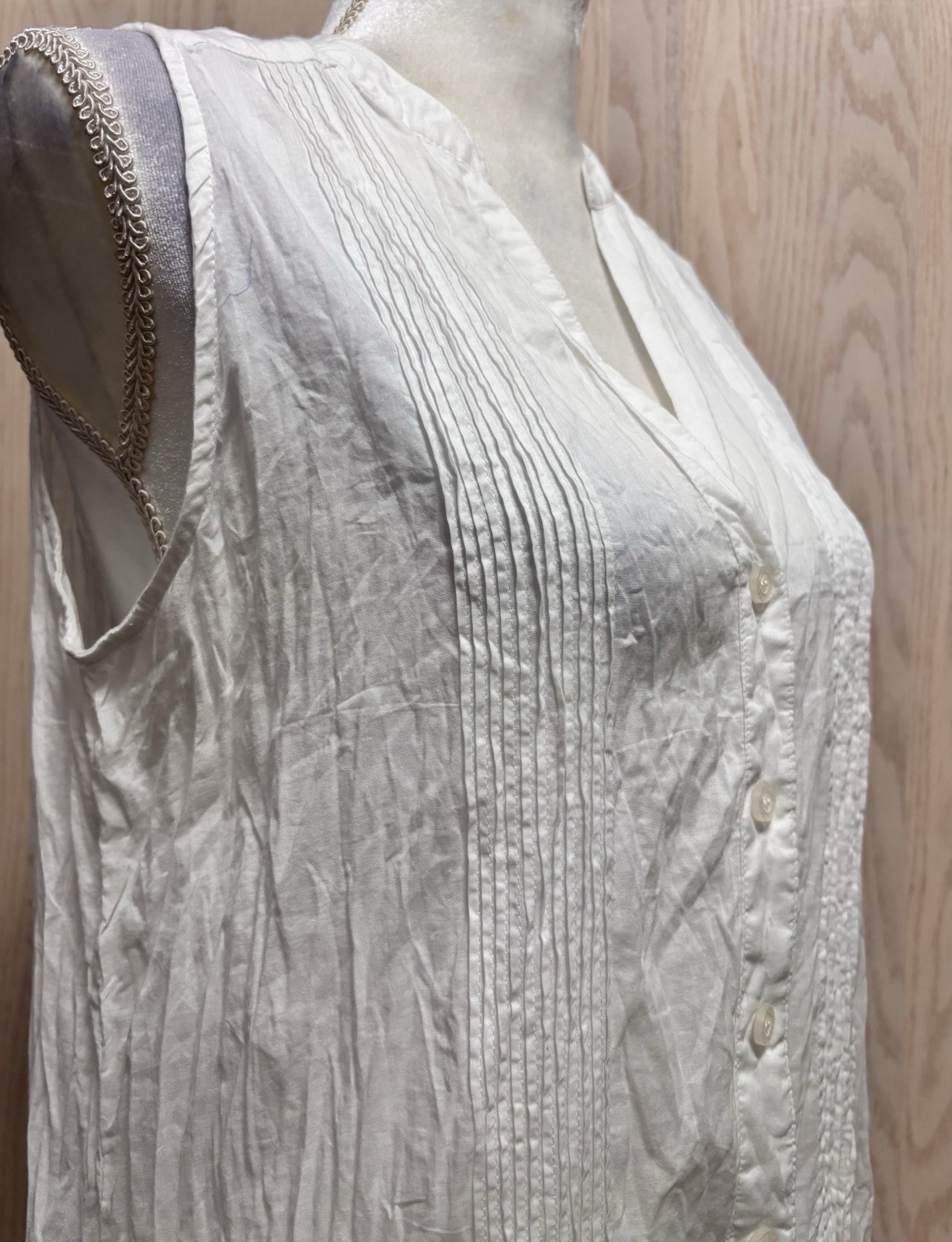 Seafolly Australia Ruched Button Down Summer White Dress , Size M . Brand New.