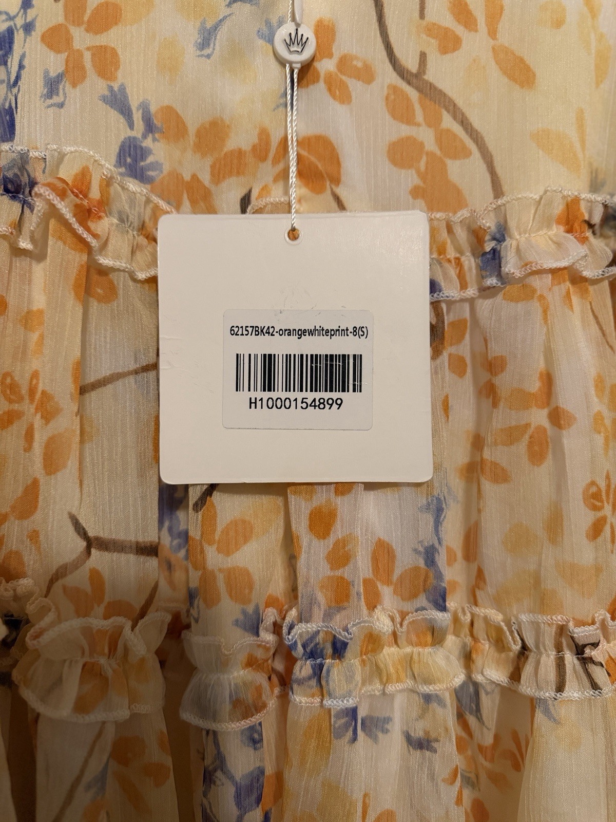 HELLOMOLLY Floral Ruffle Mini Dress Size Small NWT Open Back Cottagecore