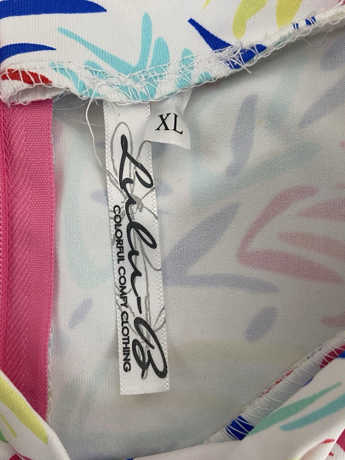 LuLu B XLarge Multi-Colored Sleeveless A-Line Dress Mock Neck 1/4 Zip in Back