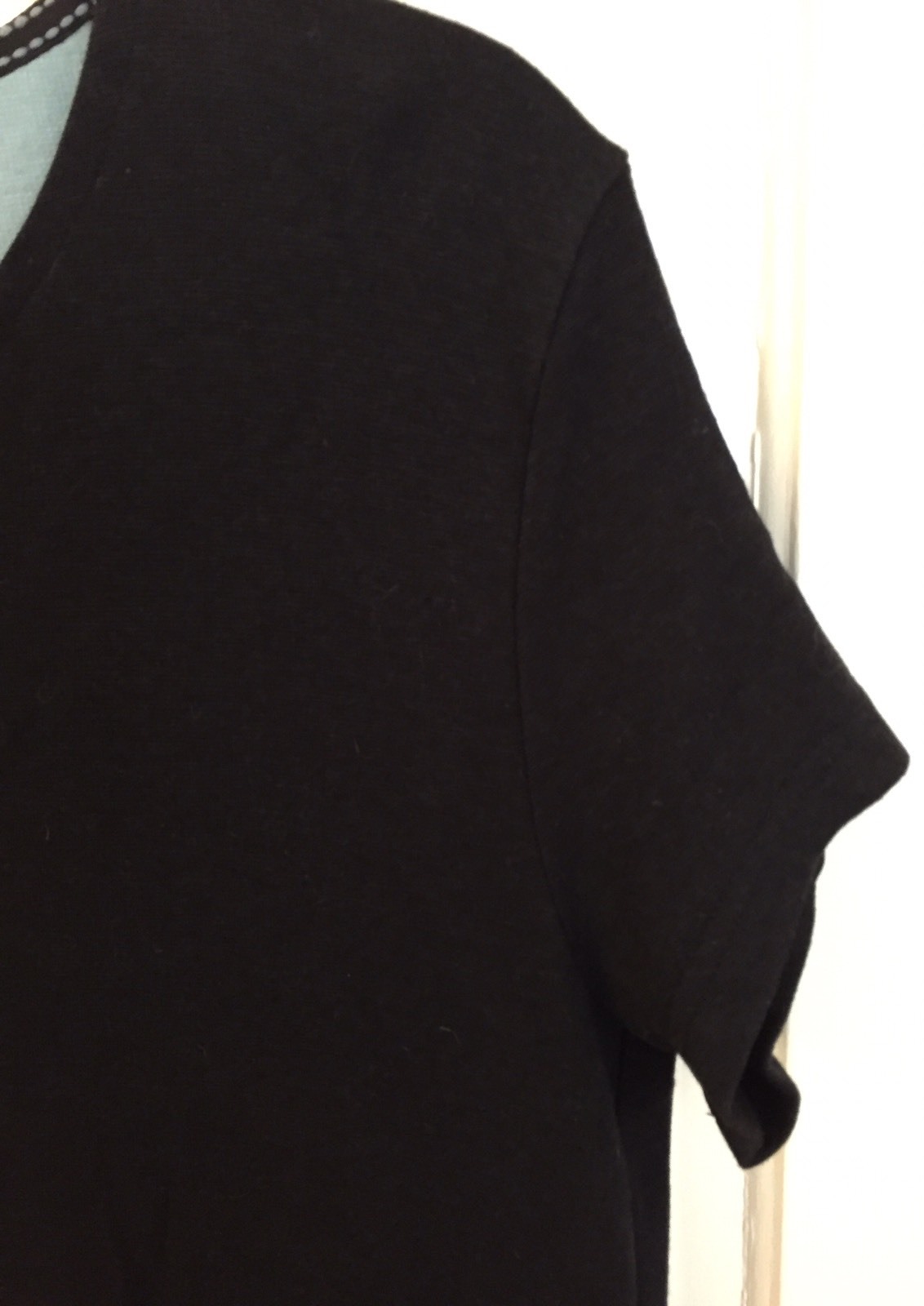 HORNY TOAD Simple Black Short Sleeve Soft Knit Dress Inside Pocket Womens Size L
