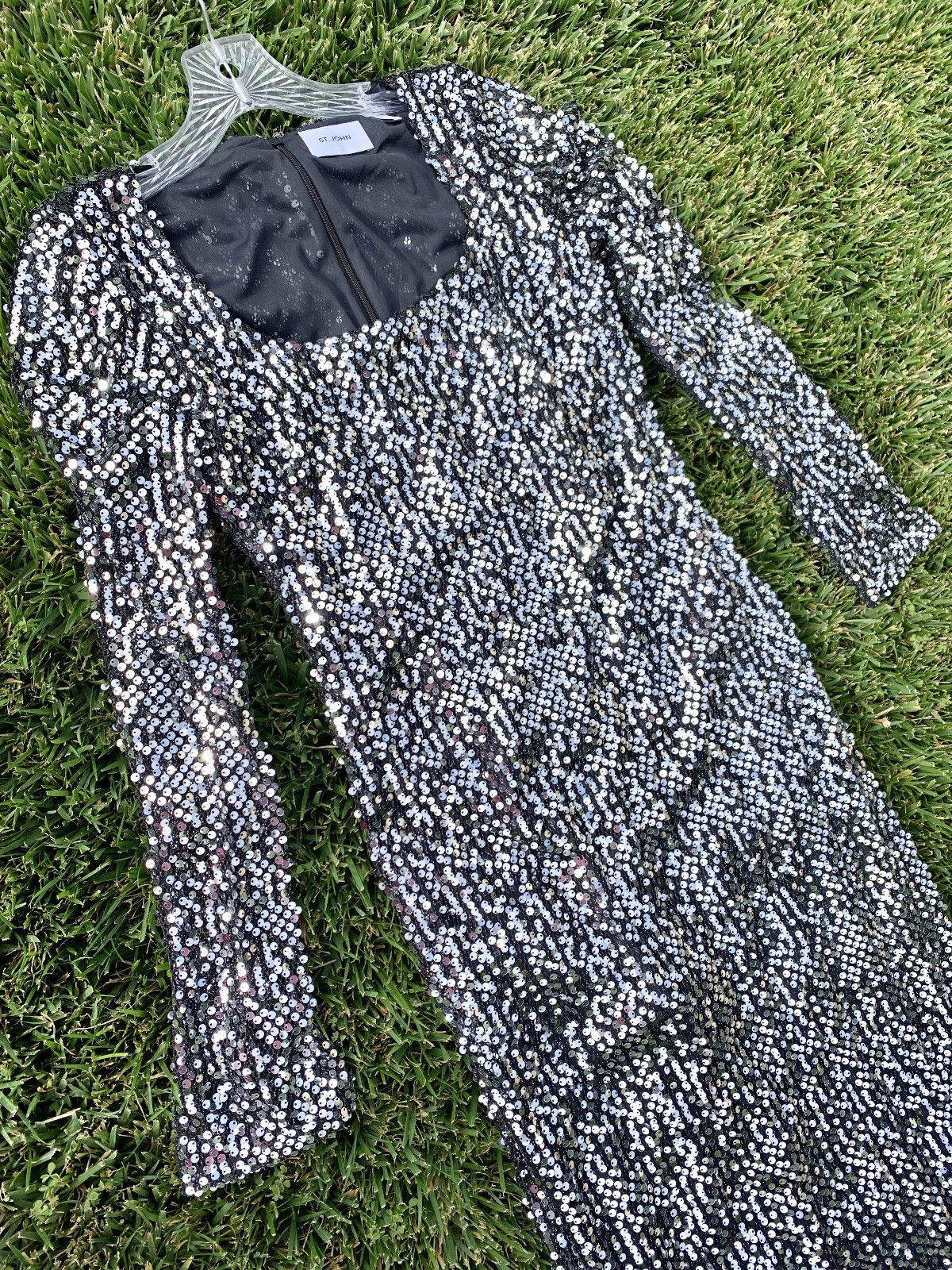 St. John Ariana Dress With Pailettes, Size 4