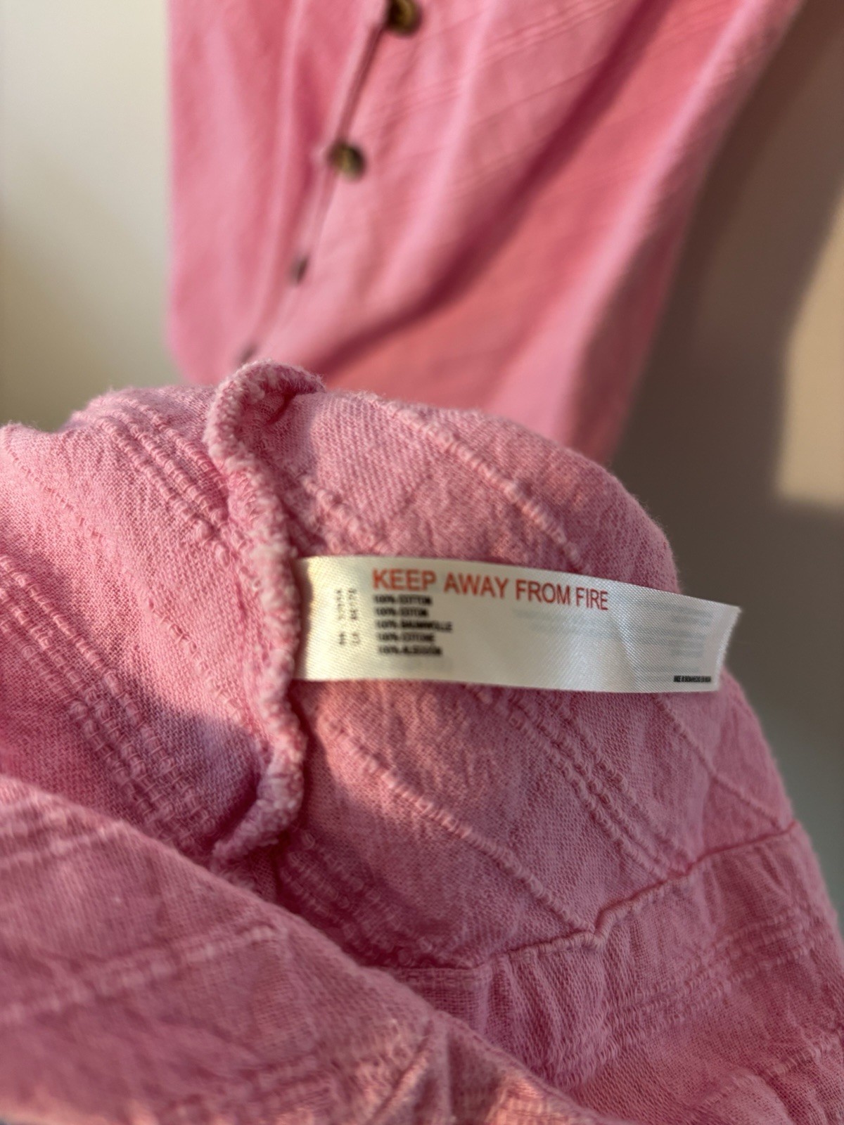Free People Pink Rayon Woven Solid V-Neck Button Front Cap Sleeve Maxi Dress M