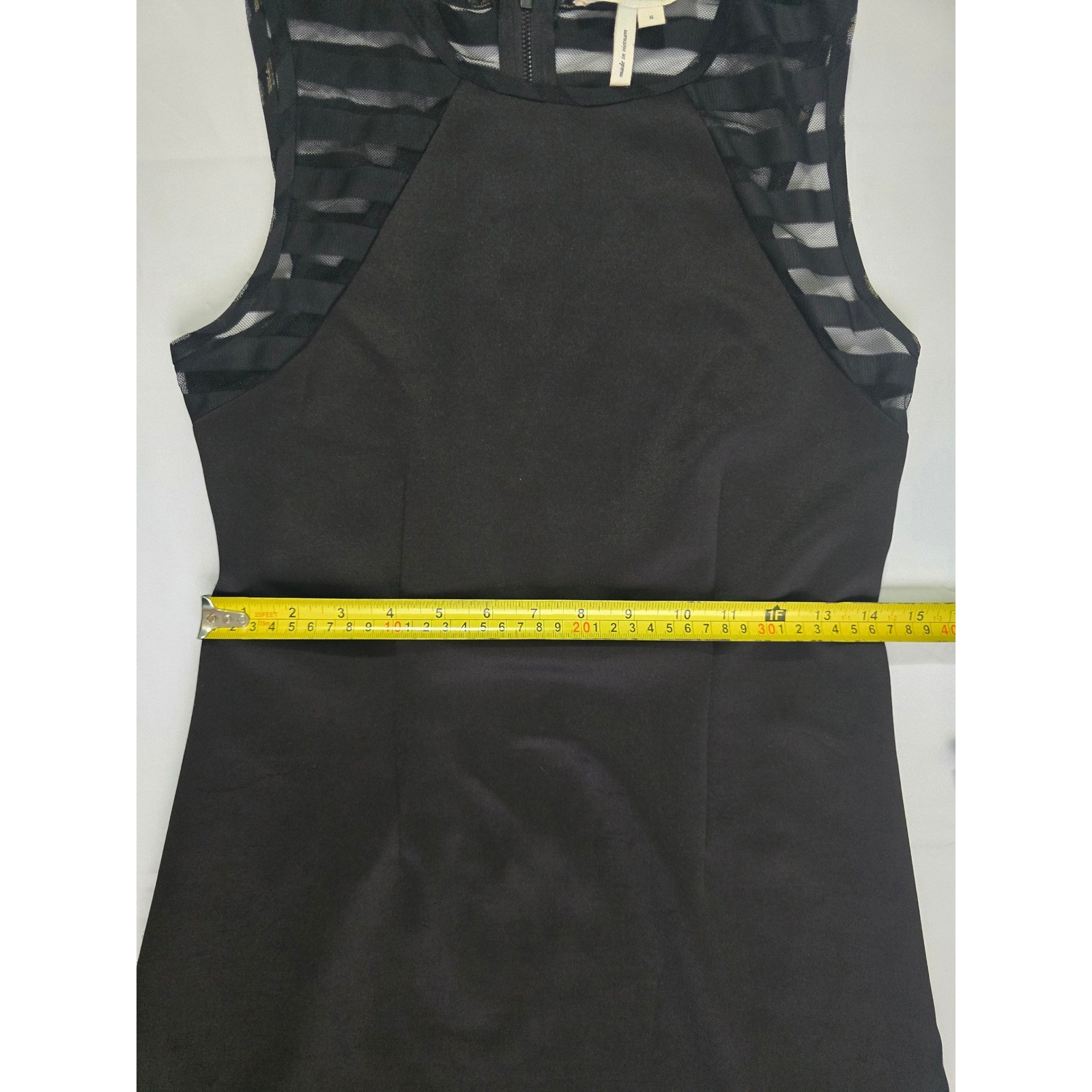 BCBGeneration Black Sleeveless Mesh Stripe Back Mini Dress Small