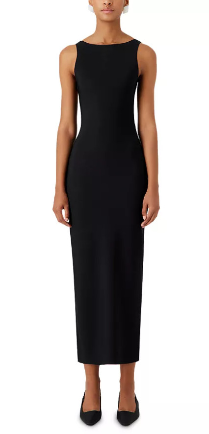 Emporio Armani Strappy Sleeveless Black Sheath Dress -size 10 / 46 IT -msrp $675