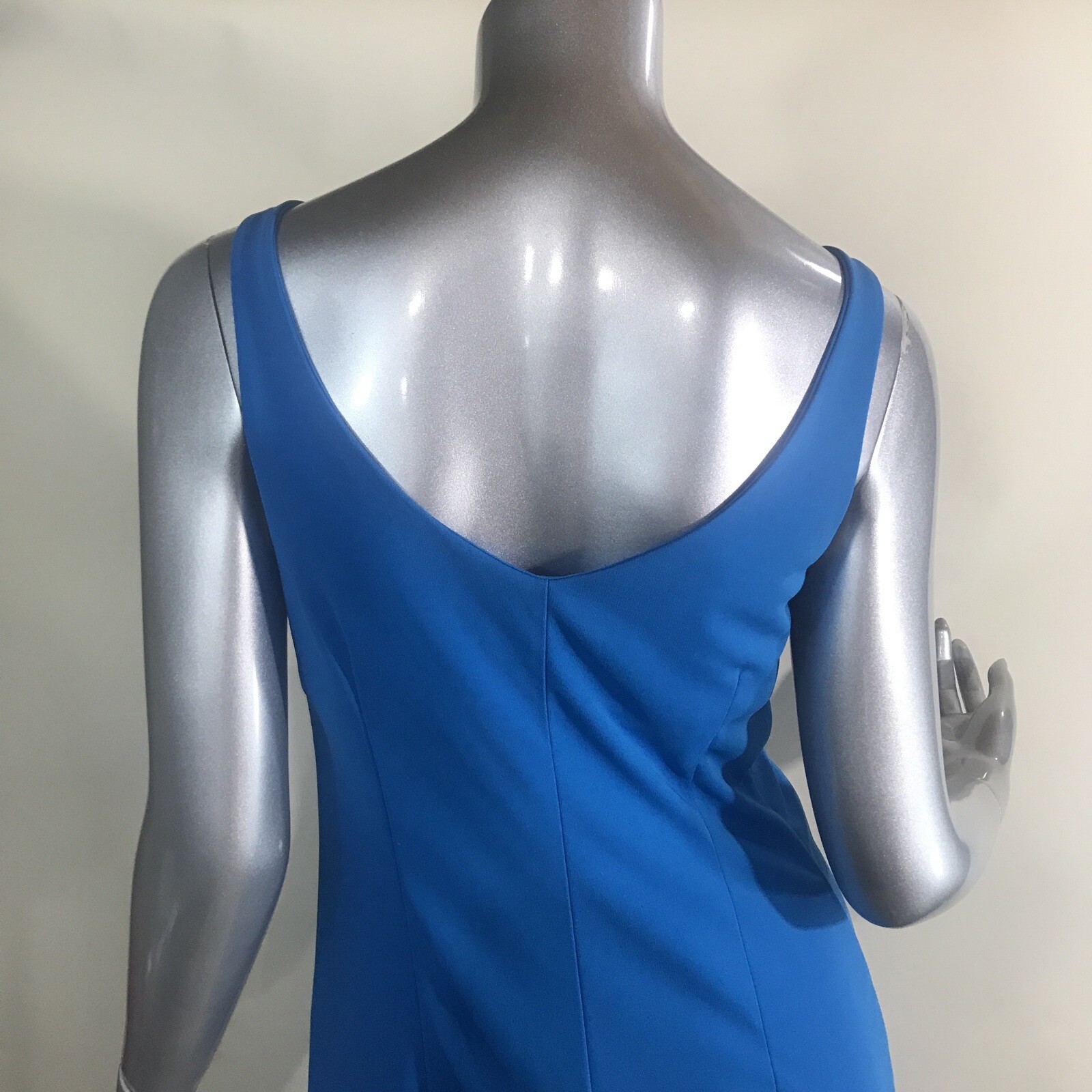 Express Women’s 7/8 Small Medium Draped Neck Sleeveless Midi Dress Blue