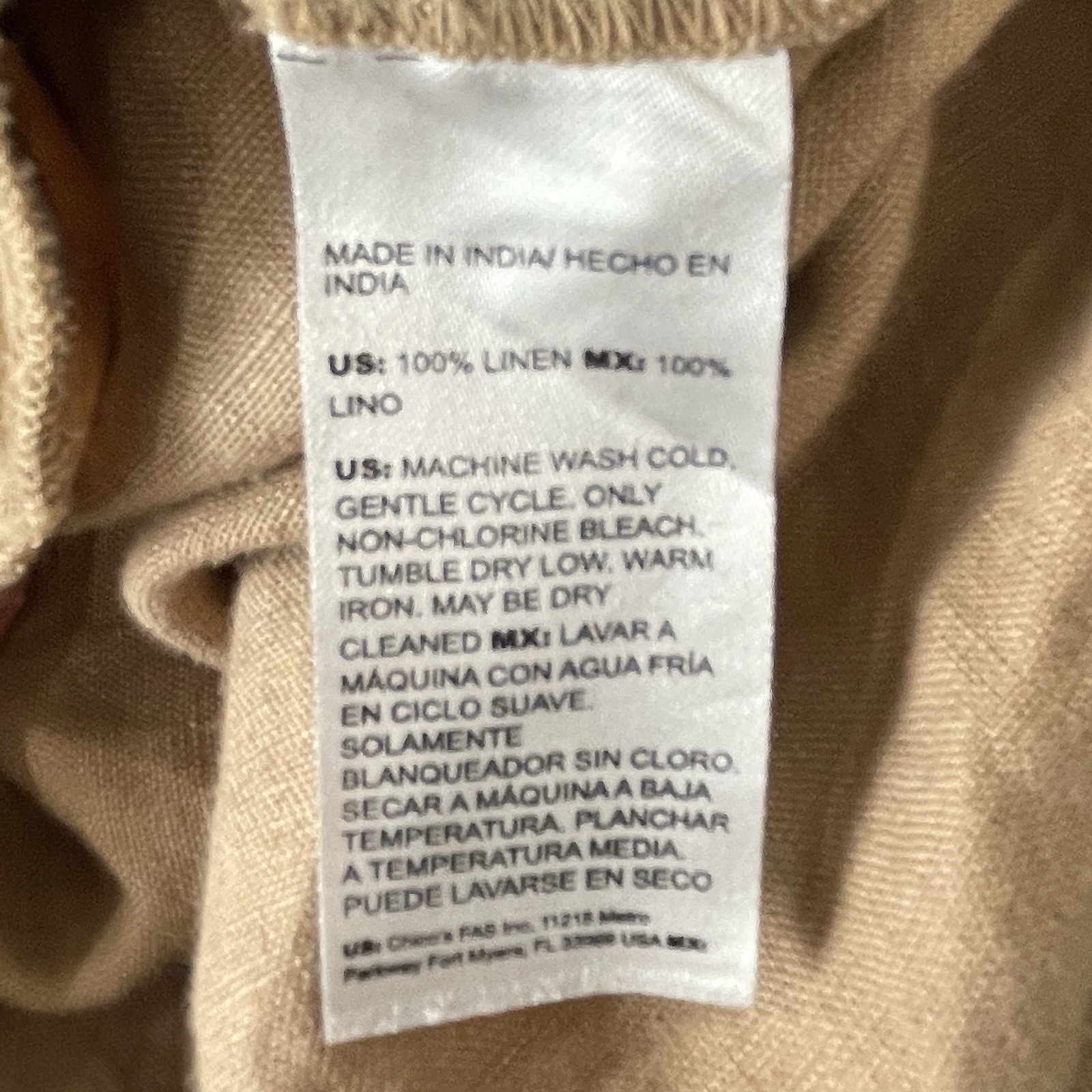Chicos Minimalist Linen Roll Tab Sleeve Dress Womens 2 12 Euro Summer Coastal