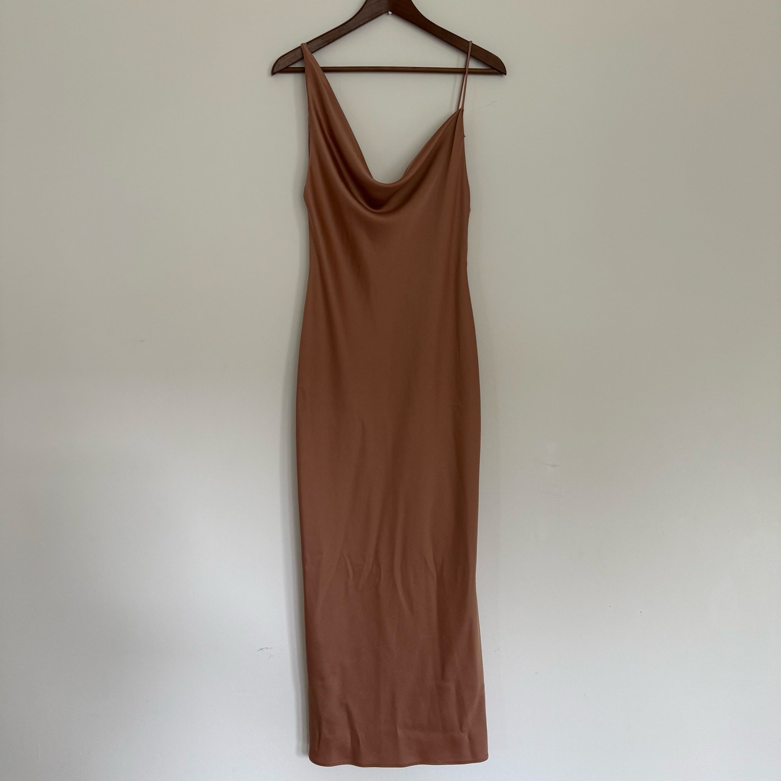 BHLDN August Satin Charmeuse Midi Dress Neutral Size US 8