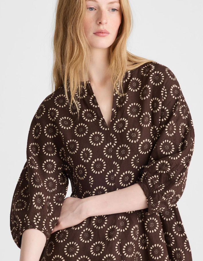 NEW MADEWELL Splitneck Mini Dress – Dark Brown