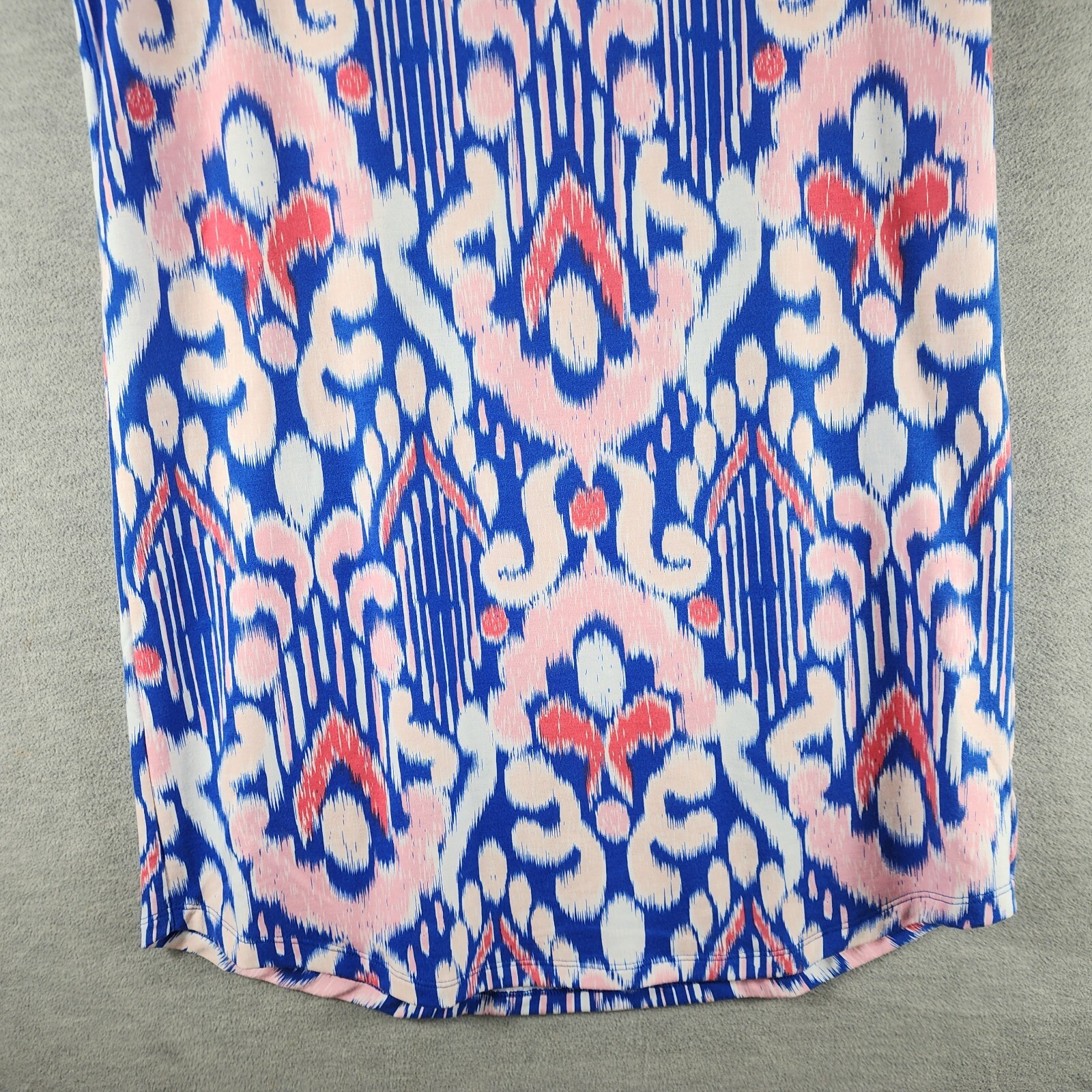 Crown an Ivy Woman Shift Bright Colorful AOP M Pink Blue White Cuff Sleeves