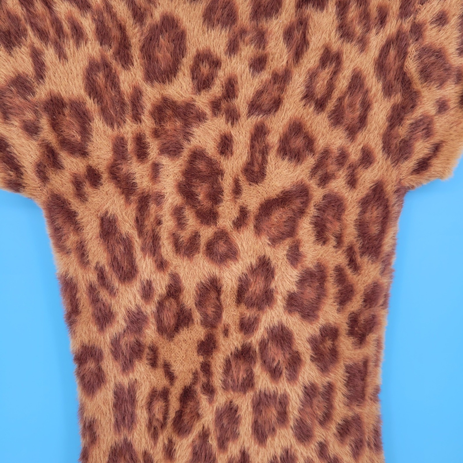 BP. Nordstrom Leopard Print Fuzzy Mini Dress Womens S Eyelash Knit bodycon nwt