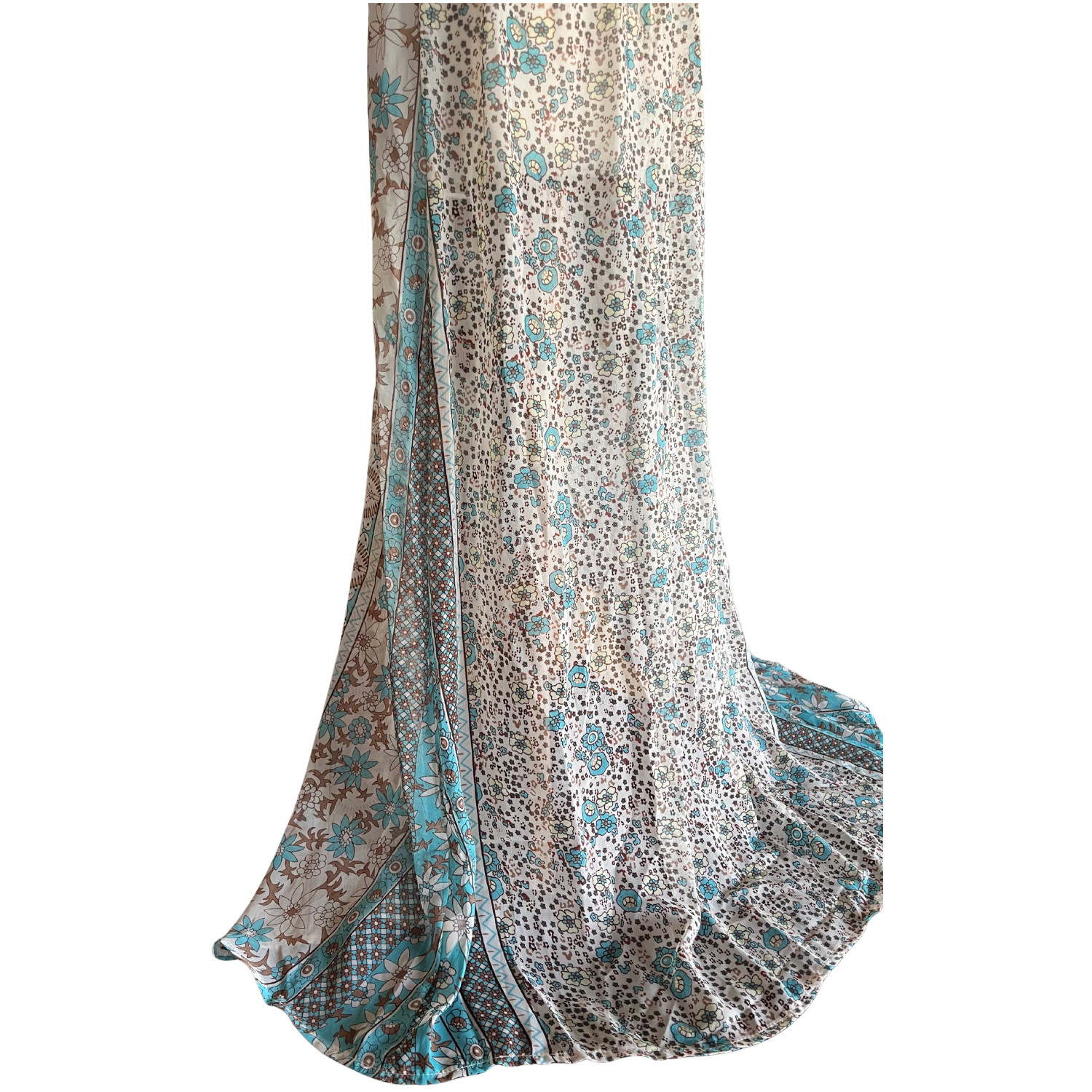 Slightly Sheer Feminine Maxi Duster Dress; Cottagecore Prairie Boho Western Sz S
