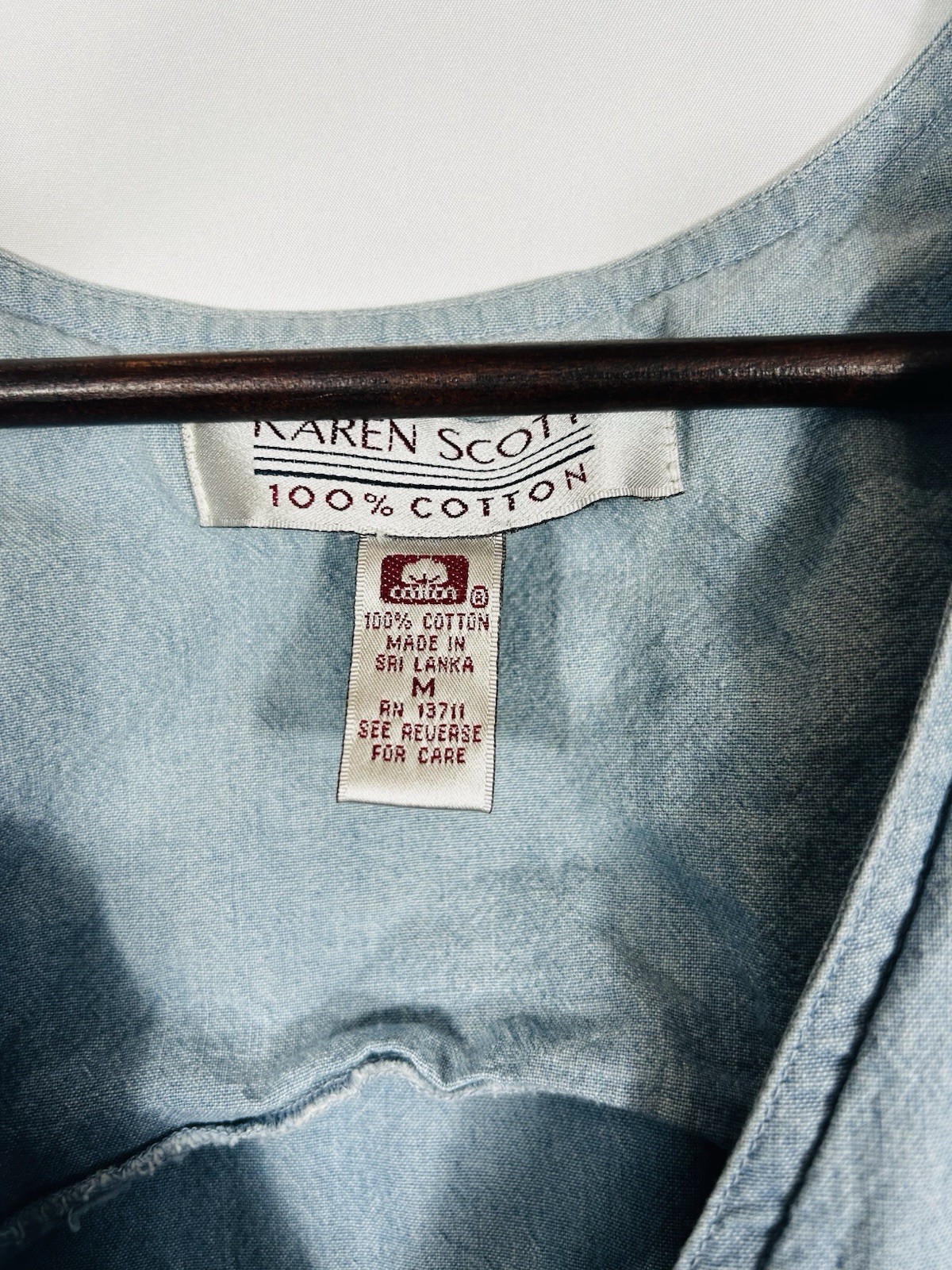 VTG Country Cottage Button Front Overall Jumper Dress Denim Prairie Peasant – M