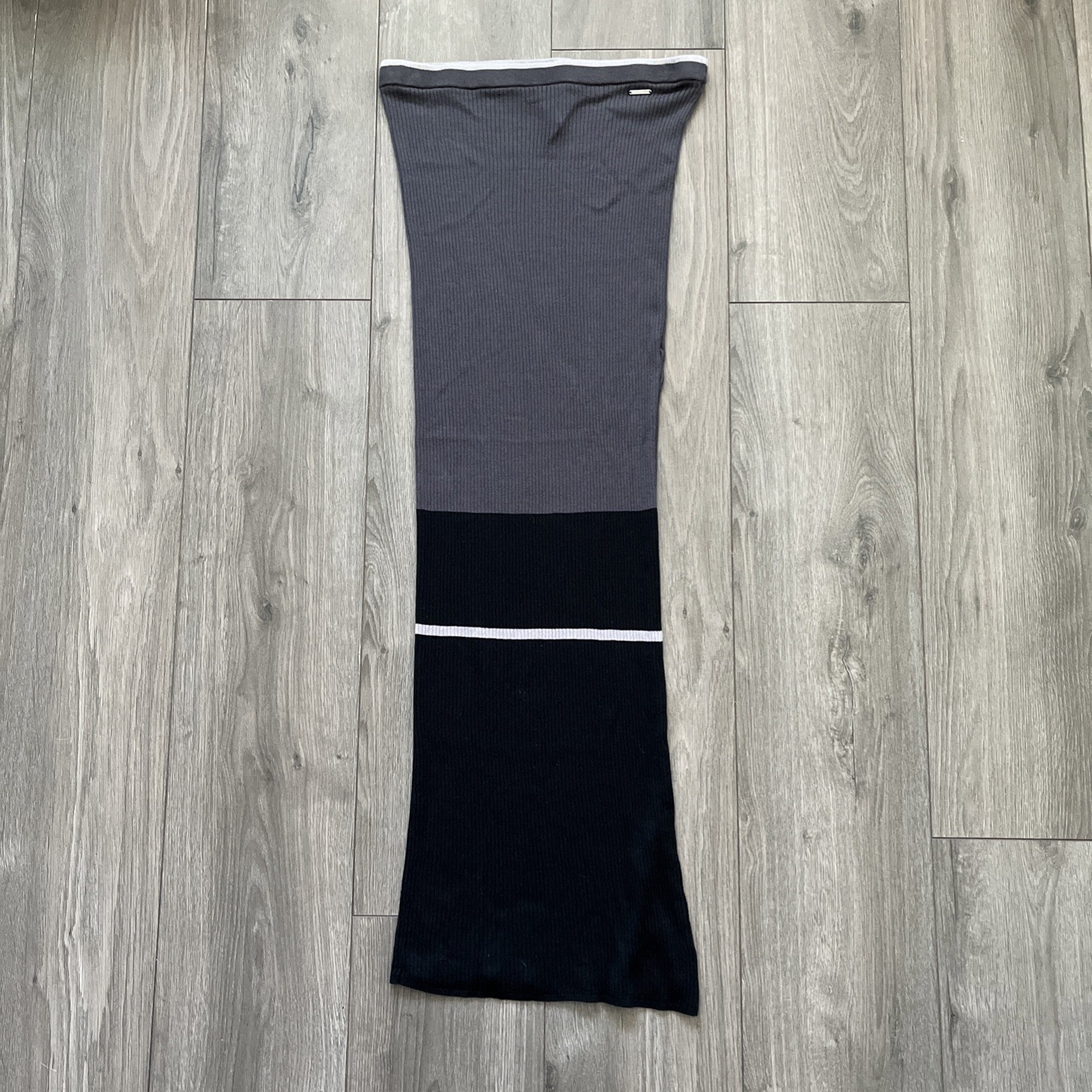Savage X Fenty Womens S Dress Black Gray Bodycon Maxi Tube Dress