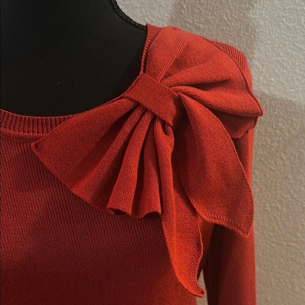 Jessica Howard Red Fit and Flare Bishop Sleeve Dress