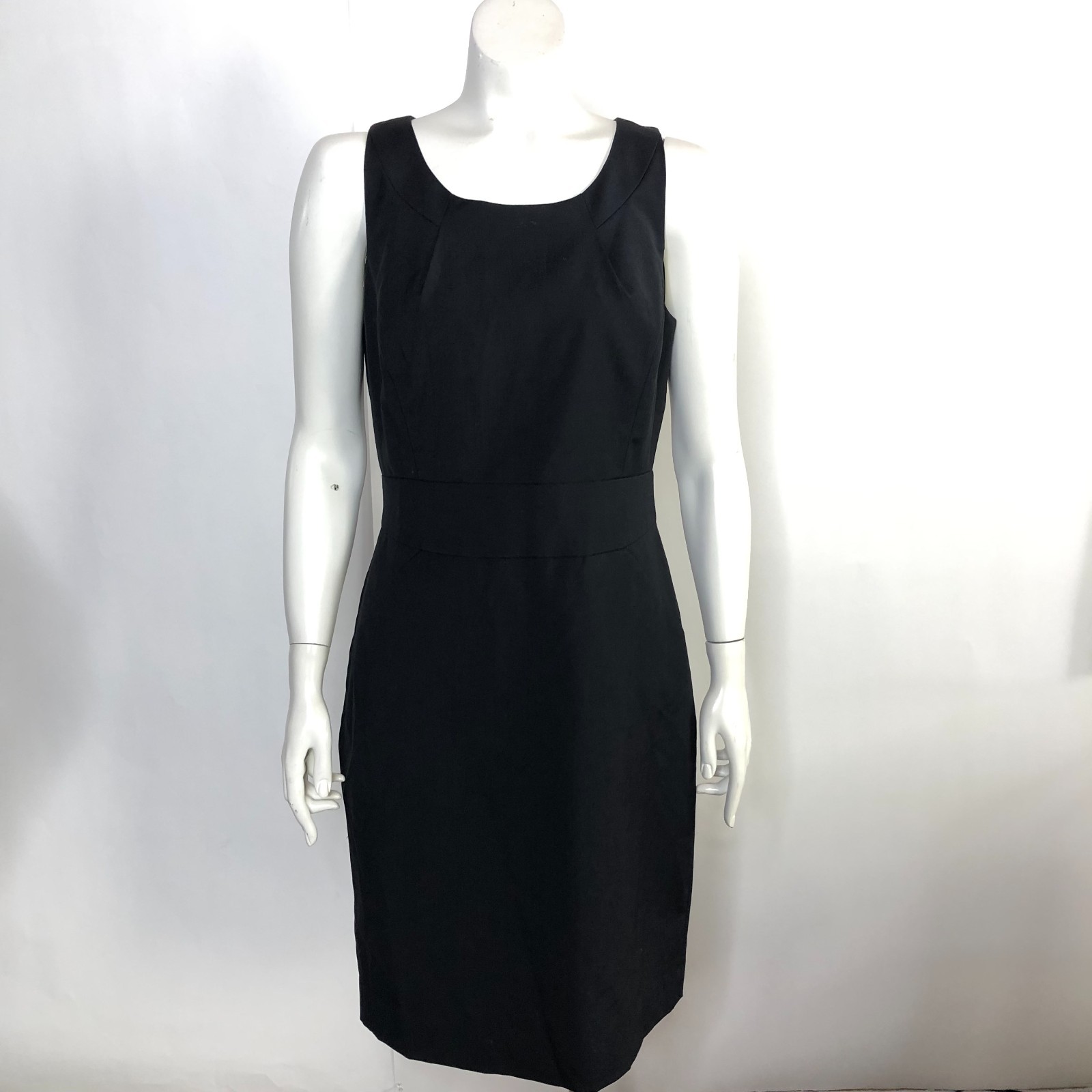 J.Crew Suiting 8 100% Wool Sheath Pleated Knee Length Dress Black MINT 02537