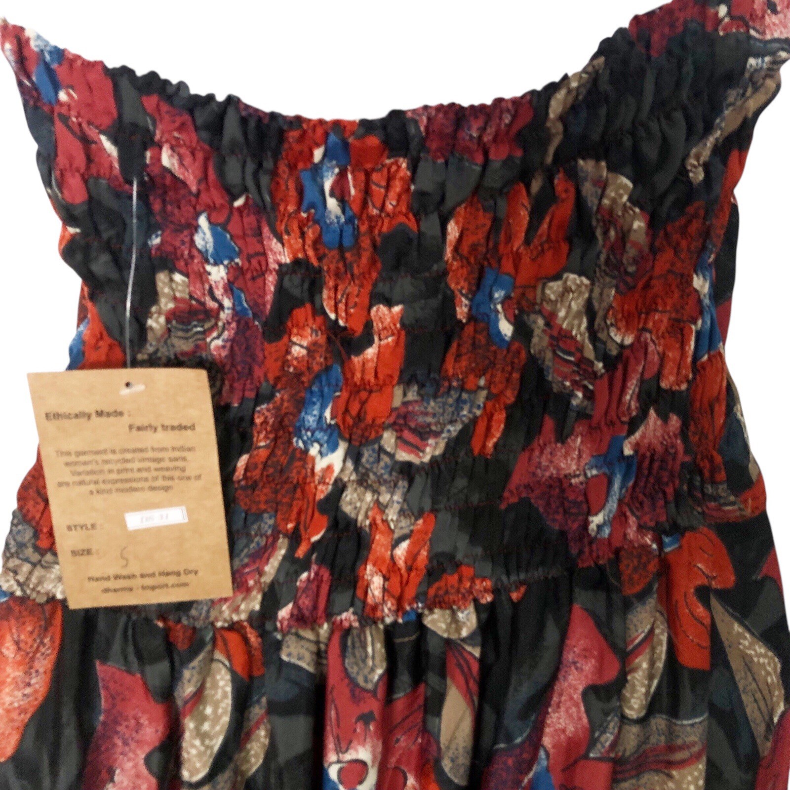DHARMA Small Trading Floral MIDI Halter Dress Silk Blend Lightweight Unlined NWT