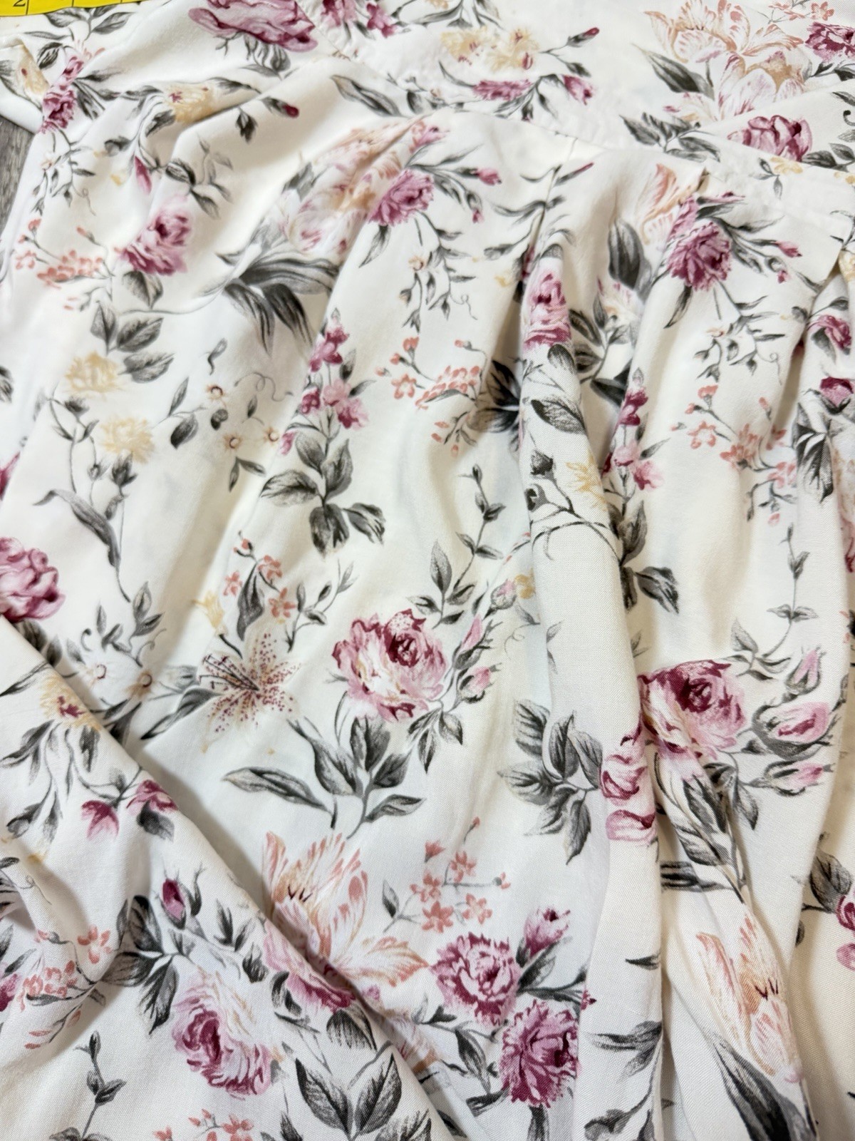 Vtg St Michael Marks Spencer Floral 2 Pc Skirt Top Set 100% Viscose Canada UK 16