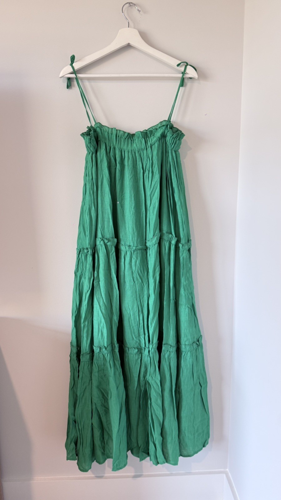 Judith March green tiered maxi sundress Vacation Travel Women S Green Beach