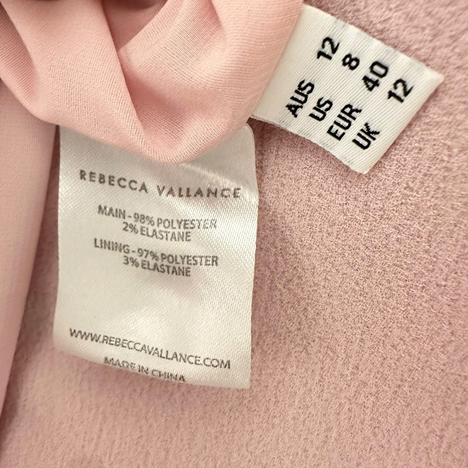 Rebecca Vallance Pink Bow Shoulder Midi Dress Womens 8 Wedding Guest Amore