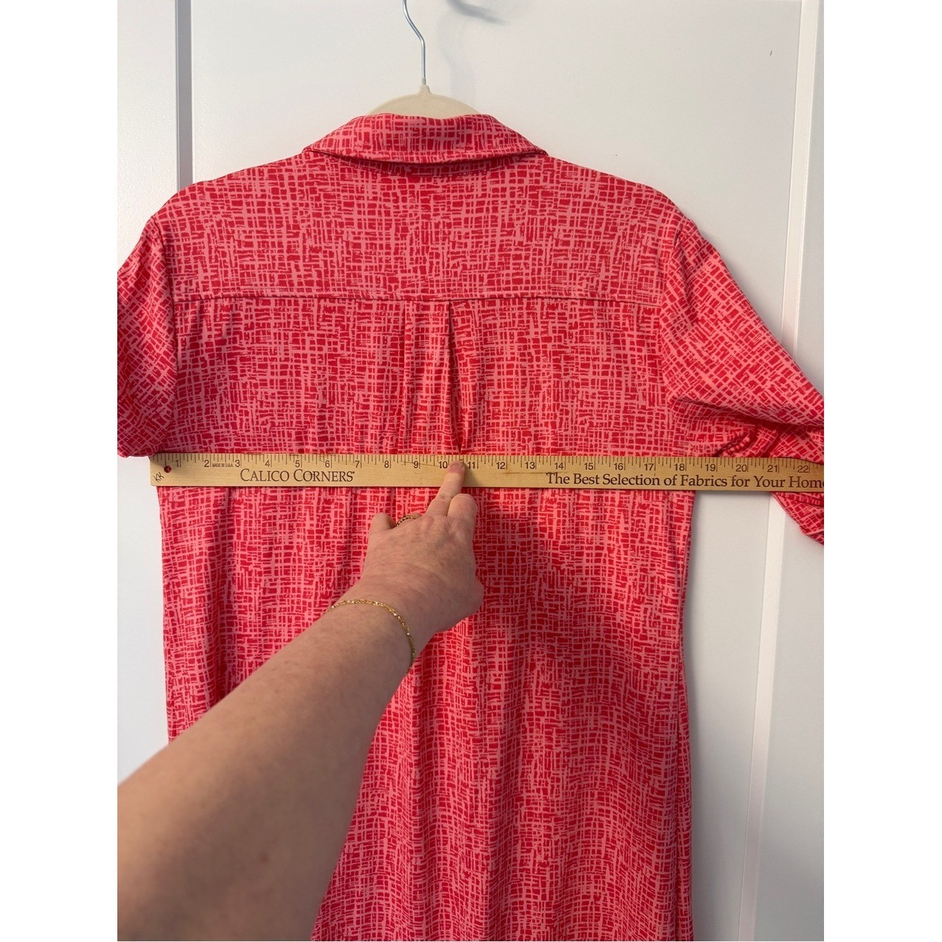 J McLaughlin Lawrence Dress in Cross Hachure Coral/Light Coral Catalina size L