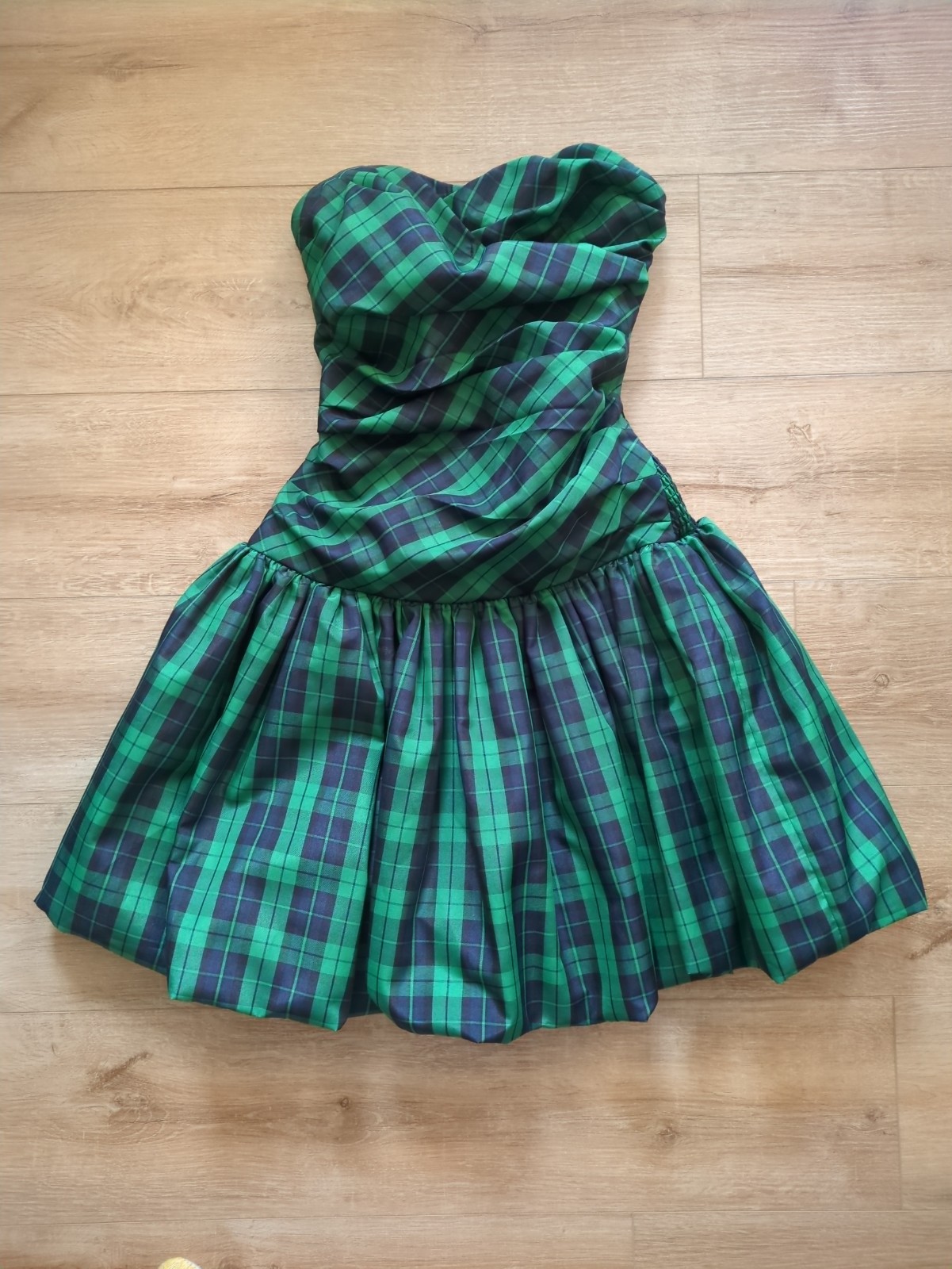 Luella Bartley Target Grn Plaid Bubble Hem Flirty Party Cocktail Dress Size 7
