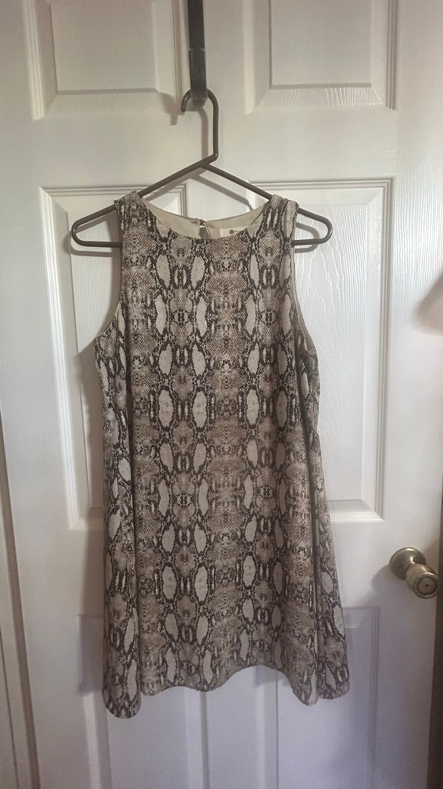The Impeccable Pig Snakeskin Print Mini Dress Sleeveless Shift Animal Print Smal