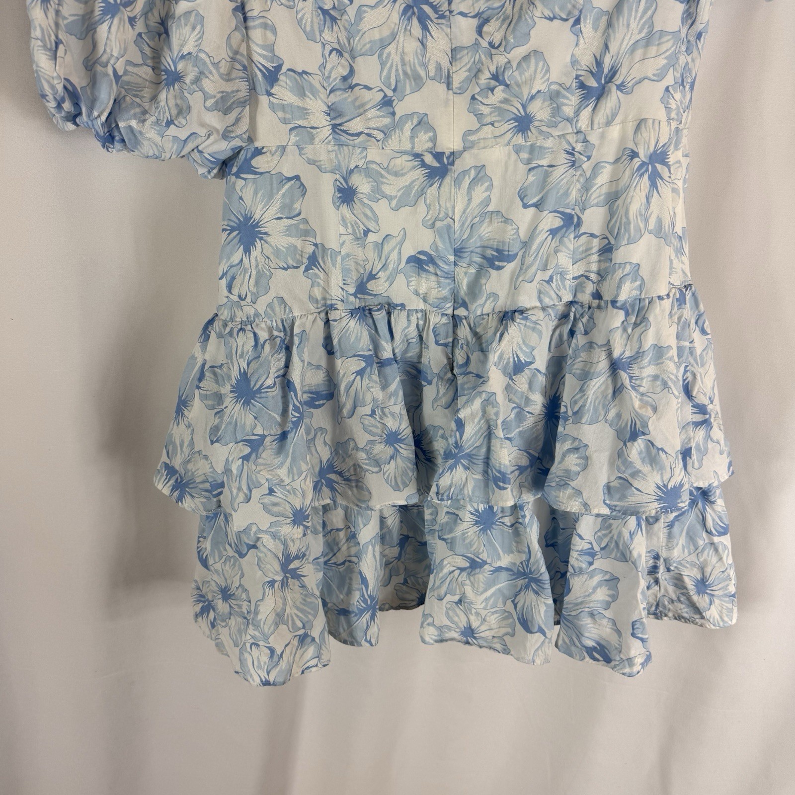 HELLO MOLLY LADYLIKE ETIQUETTE MINI DRESS floral white, light blue Size: M