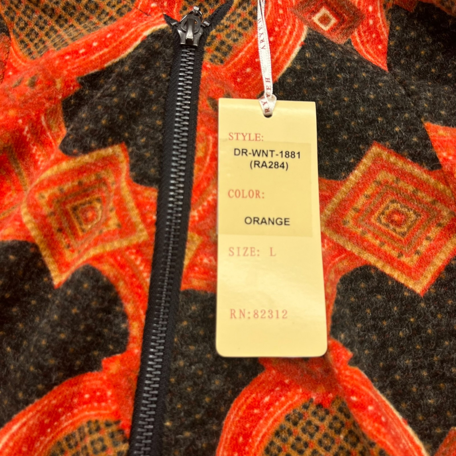 Aryeh Anthropologie Abstract Print Sweater Dress Shift Size L Orange Black NEW