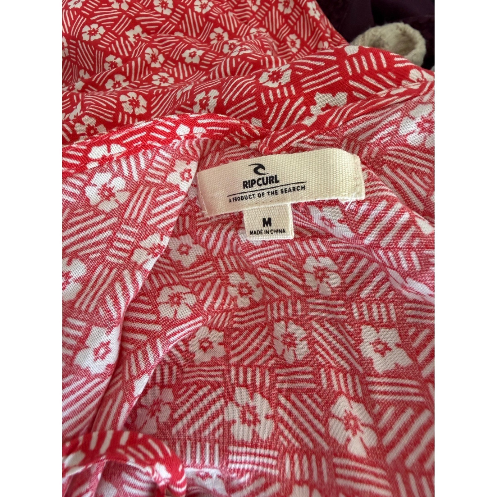 Rip Curl Juniors’ Cala Mayor Tie-Strap Mini Dress Size M Red White Y2k Summer