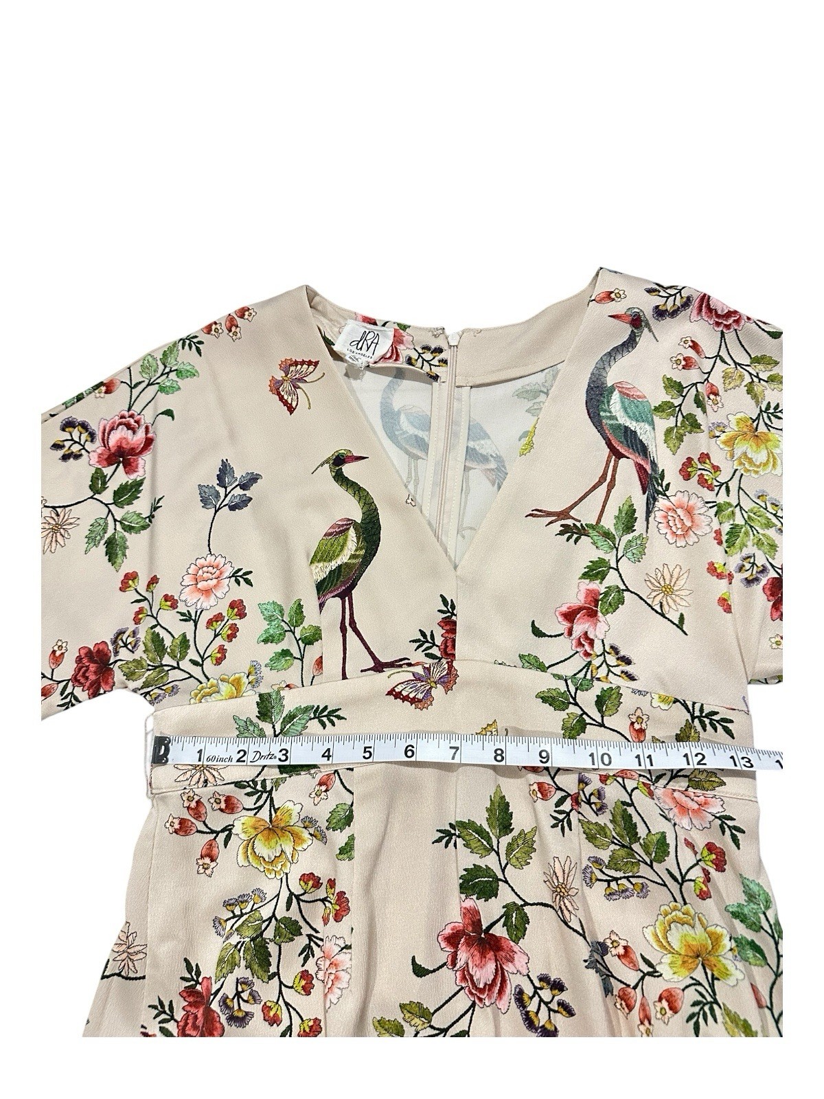 Ivory Avian Floral Wrap Kimono Midi Dress by dRA LA Anthropologie