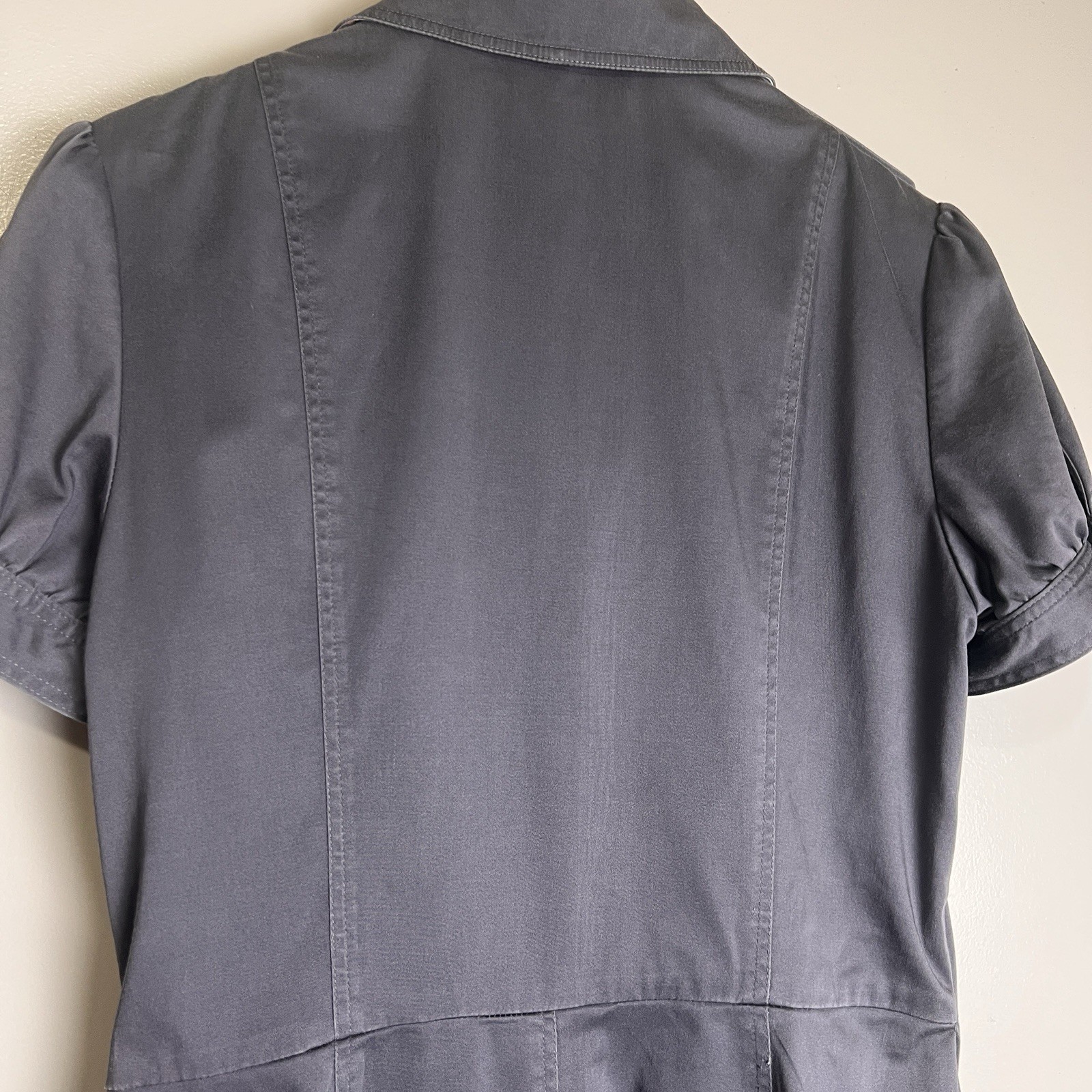 Burberry of London Gray Button Down Dress Size 17.5” Ptp EUC