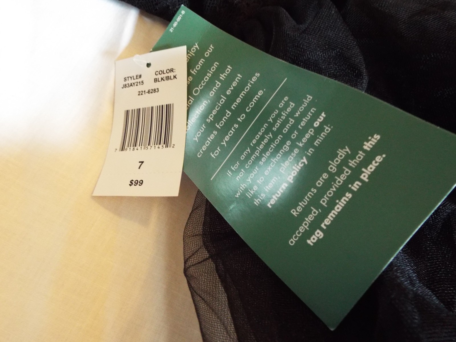 B. Smart Juniors Spaghetti Strap Tulle Fit & Flare Dress J83AY215 back sz 7 NWT