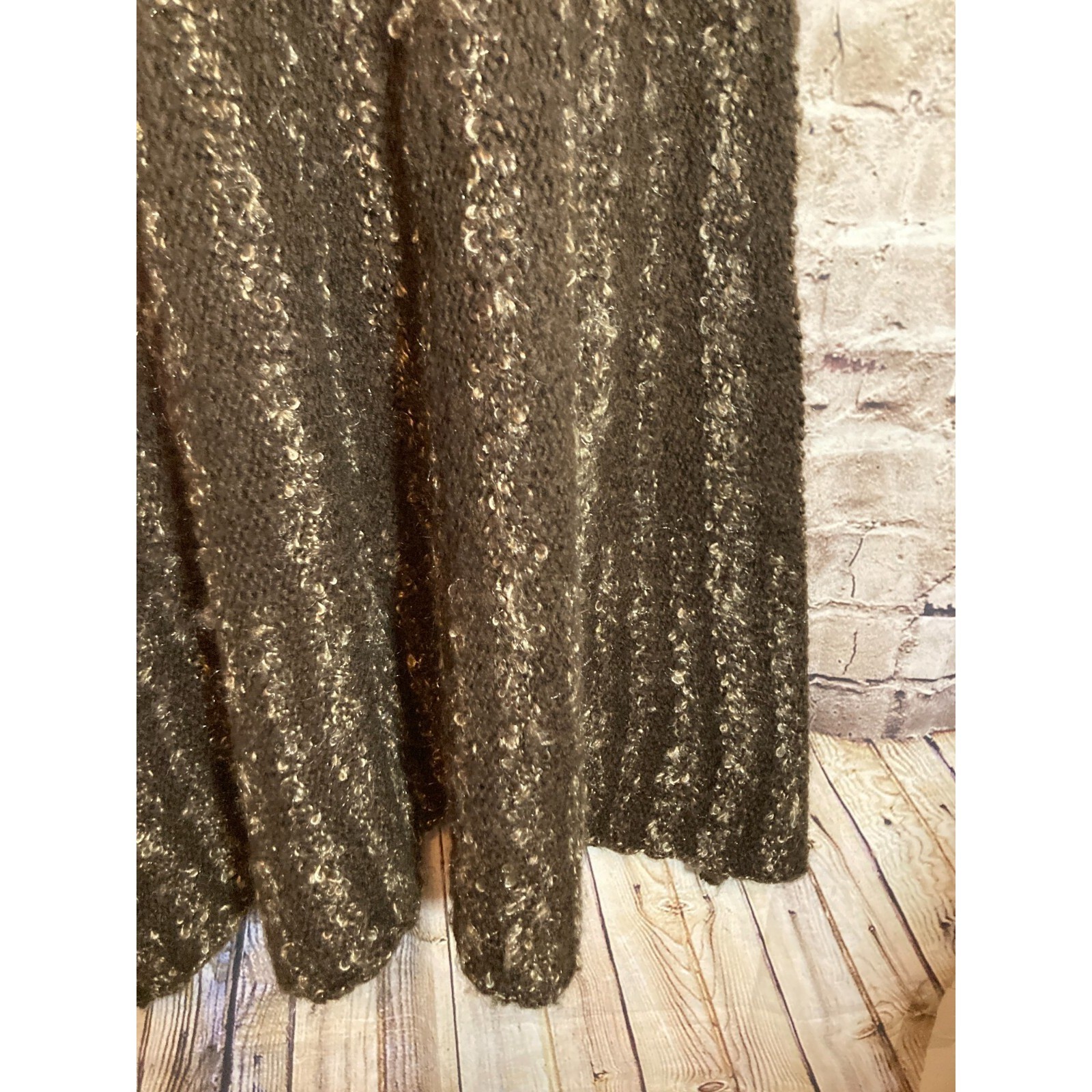 BCBG Maxazria Sweater Dress Womens Large Chocolate Wool Mohair Blend Artsy Knit