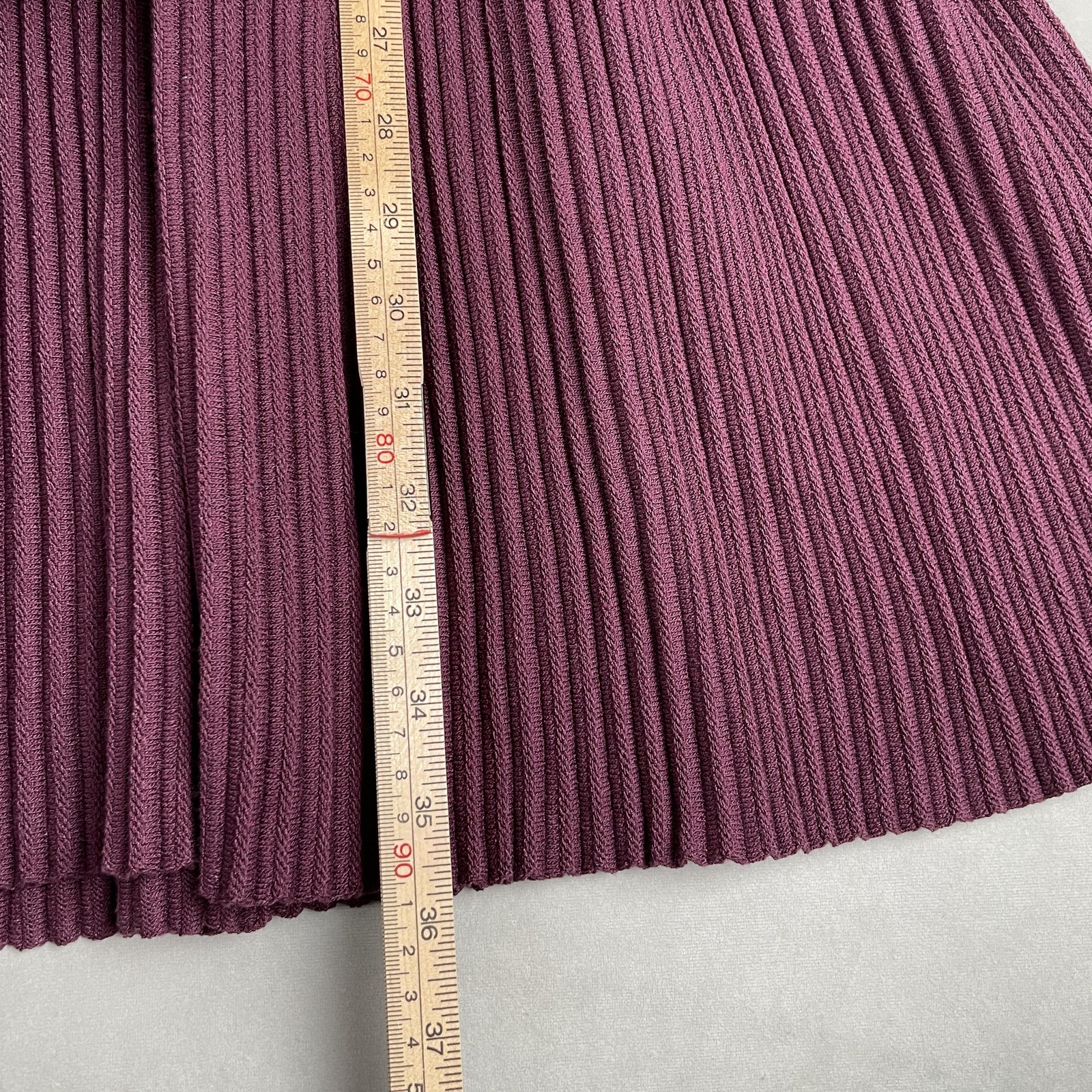 Ted Baker Dress Wmn 6 Purple Ribbed Knit Fit & Flare Skater Half Sleeve Back Zip