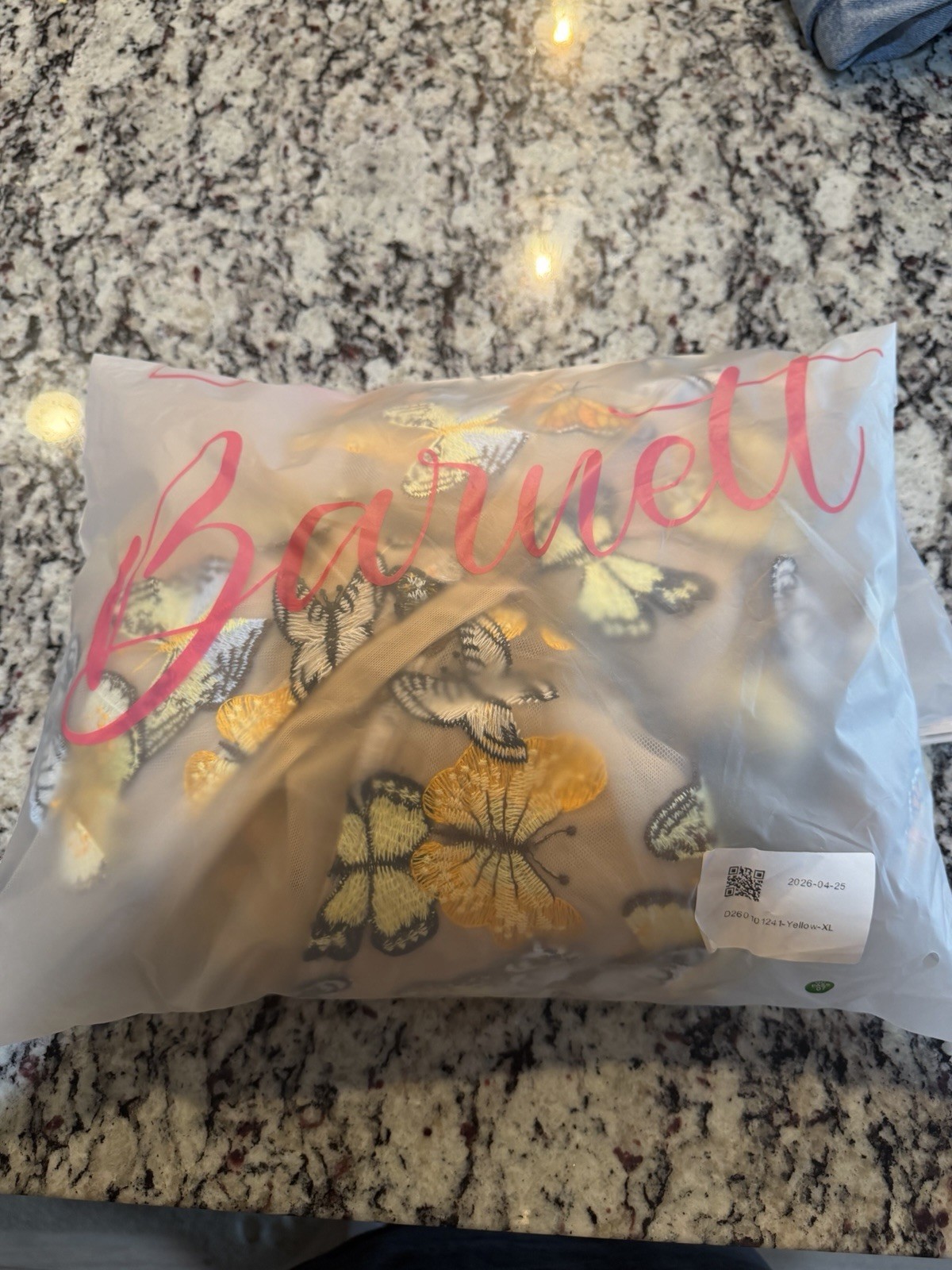Bella Barnett Strapless Embroidered Mesh Butterfly Maxi Dress XL Beige
