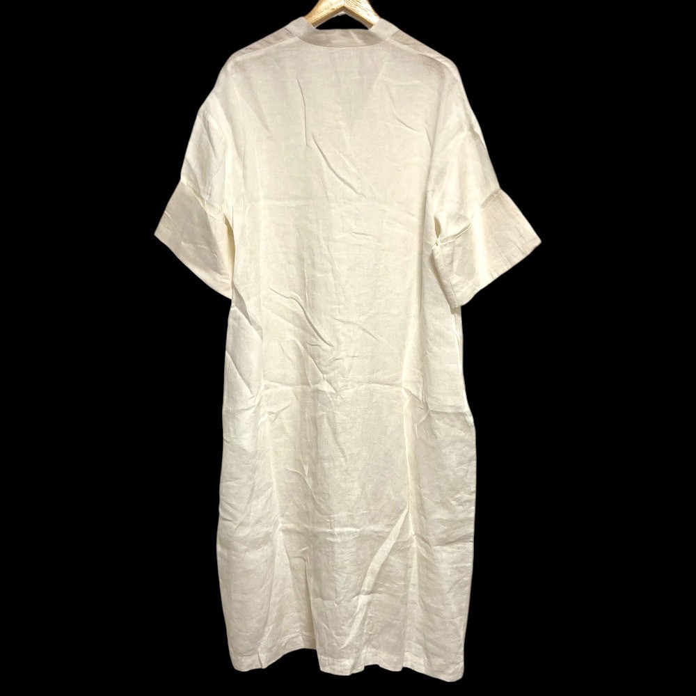 23SS JOURNAL STANDARD 60 Linen Stand Collar Dress in White Women USED