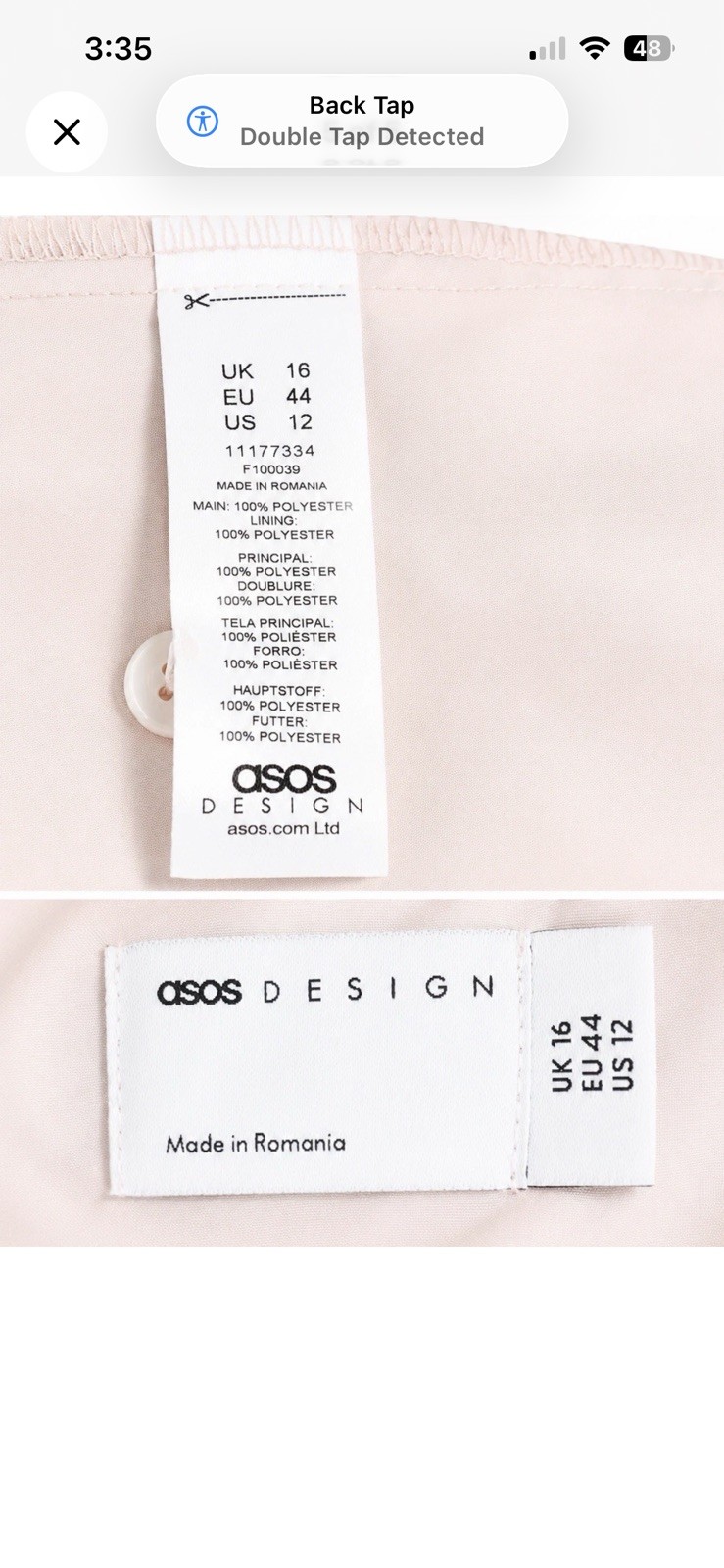 ASOS DESIGN Pink Solid Chiffon Maxi Dress V-Neck Flutter Sleeve Lined US 12