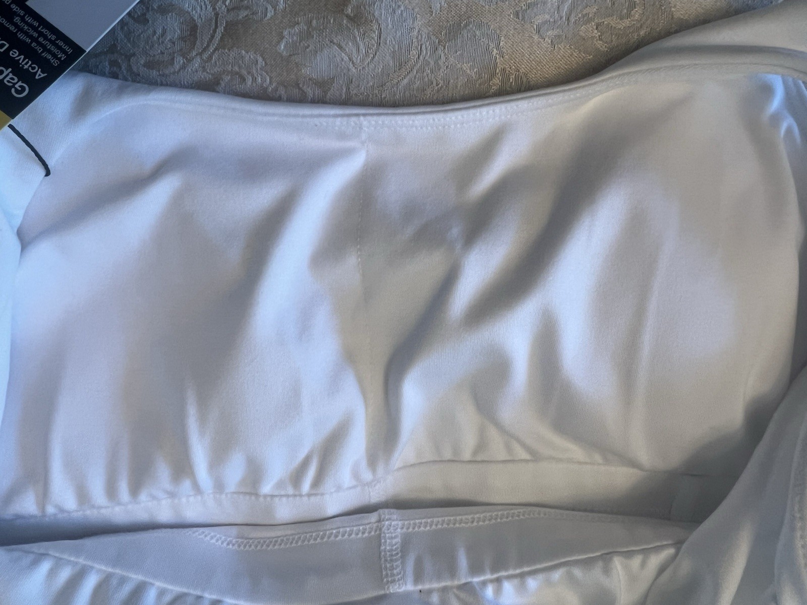 GapFit Women’s White Active Tank Dress M Moisture Wicking Pockets Square Neck