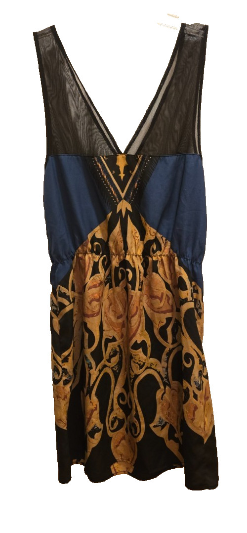 Petticoat Alley Navy Blue Patterned Dress Size XS