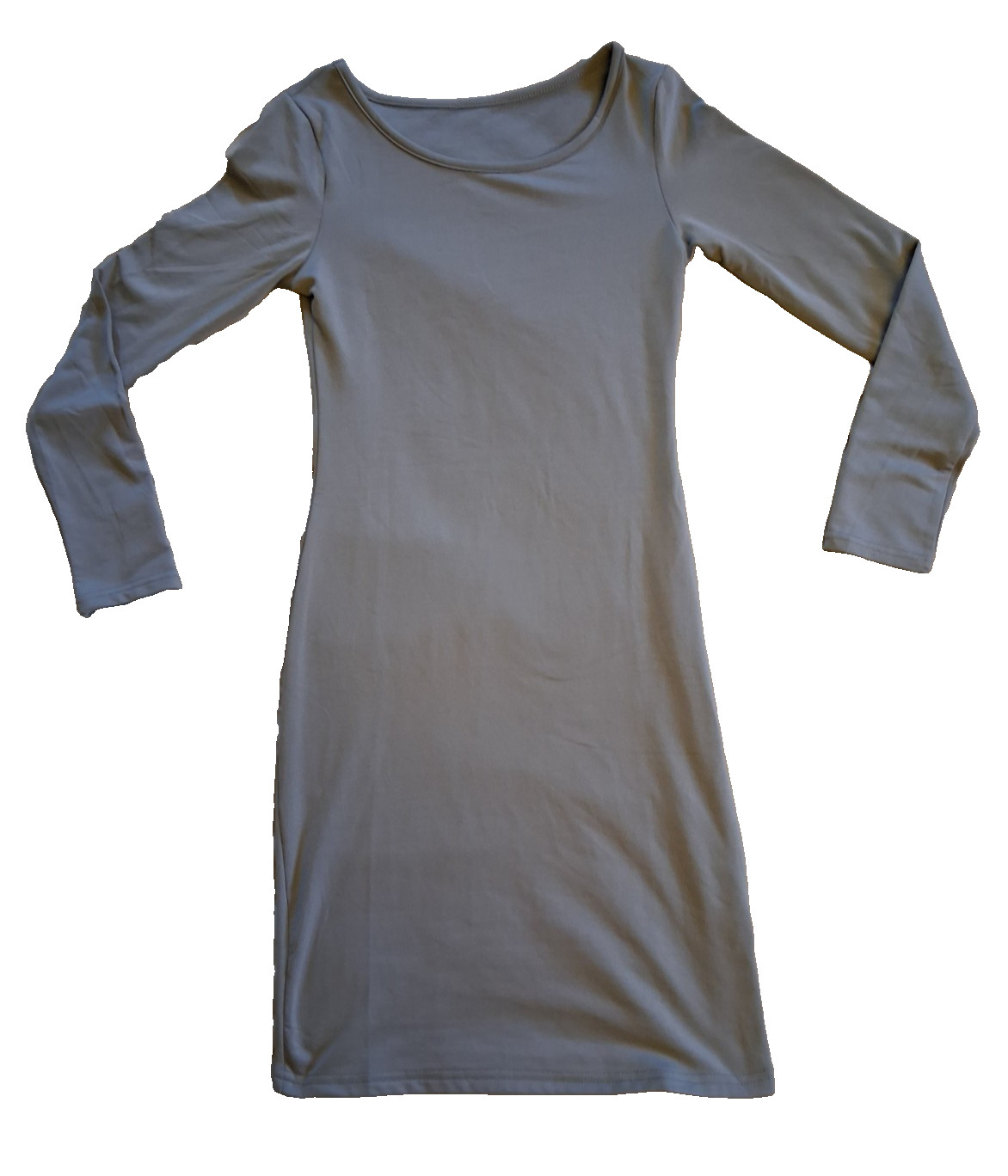 Women’s Size S Gray Long Sleeve BodyCon 100% Cotton Dry Clean Only Dress