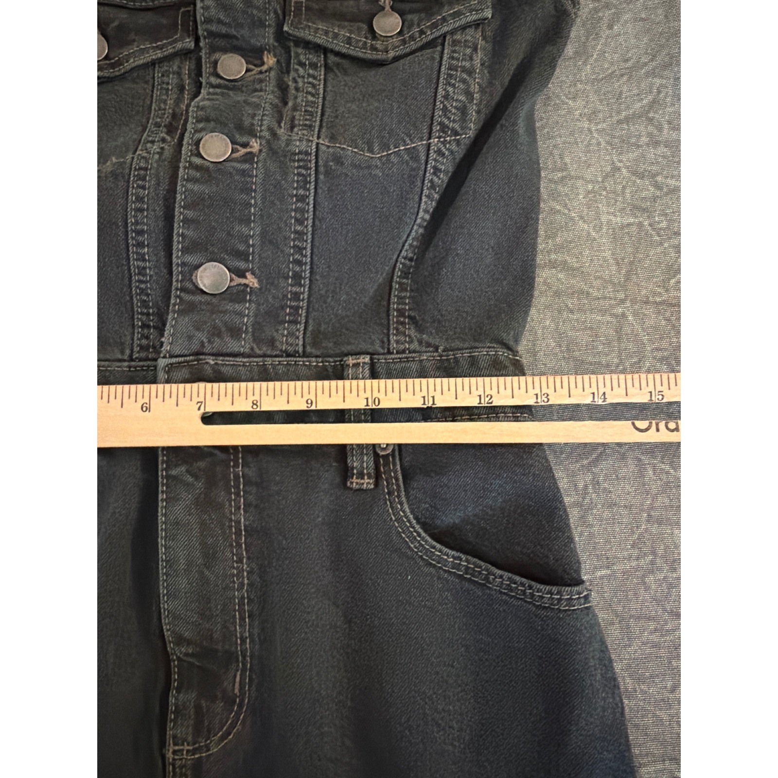Universal Thread Denim Halter Midi Dress Dark Wash Button Front Womens 2 NEW