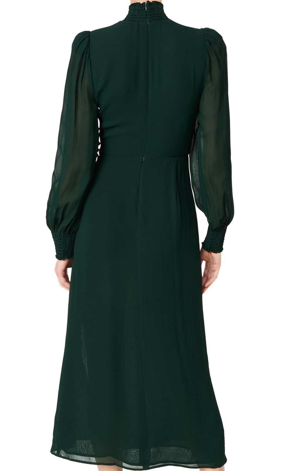Reformation Aude Women’s Turtleneck Long Sleeve Ruched Midi Dress Forest Size 4