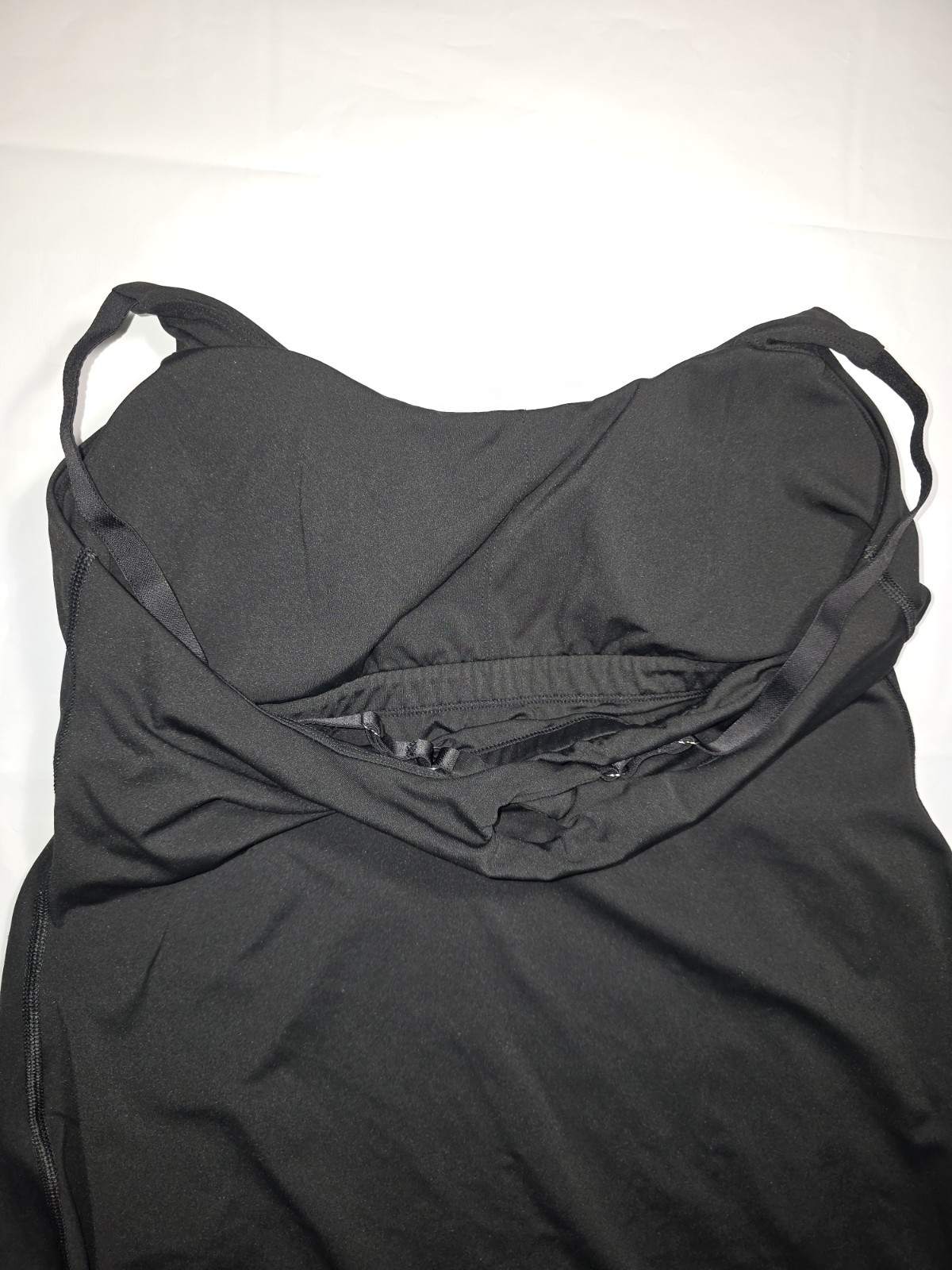 Ewedoos Women’s Black Spaghetti Strap Slip built in shorts&bra Dress size Large
