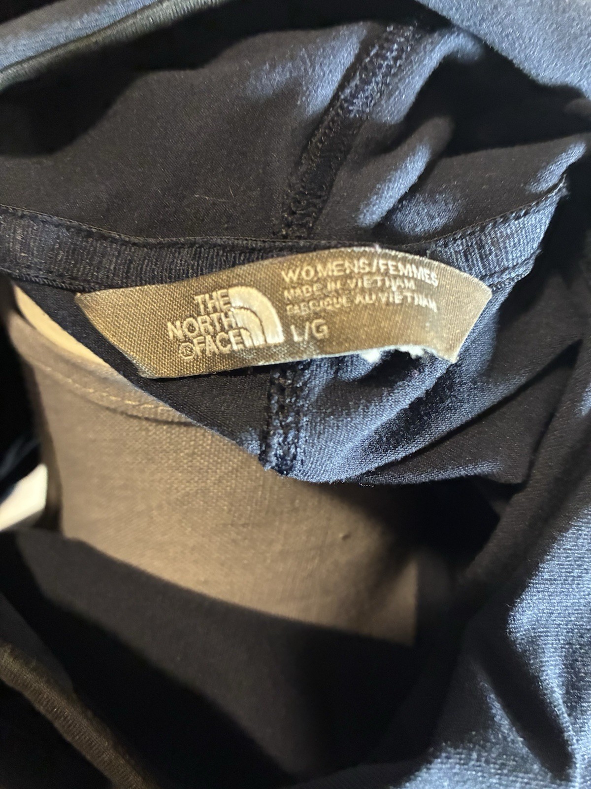 The North Face Empower Hooded Dress Navy Womens Size Large Stretch Long Sleeve