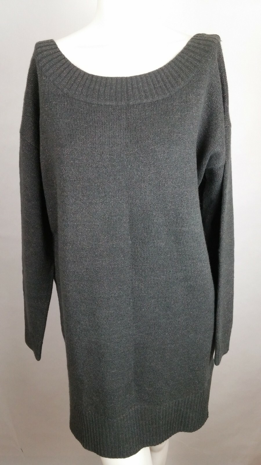 THE GAP Women’s Sweater Dress Large Gray Sparkle Long Sleeve Acrylic Wool Alpaca