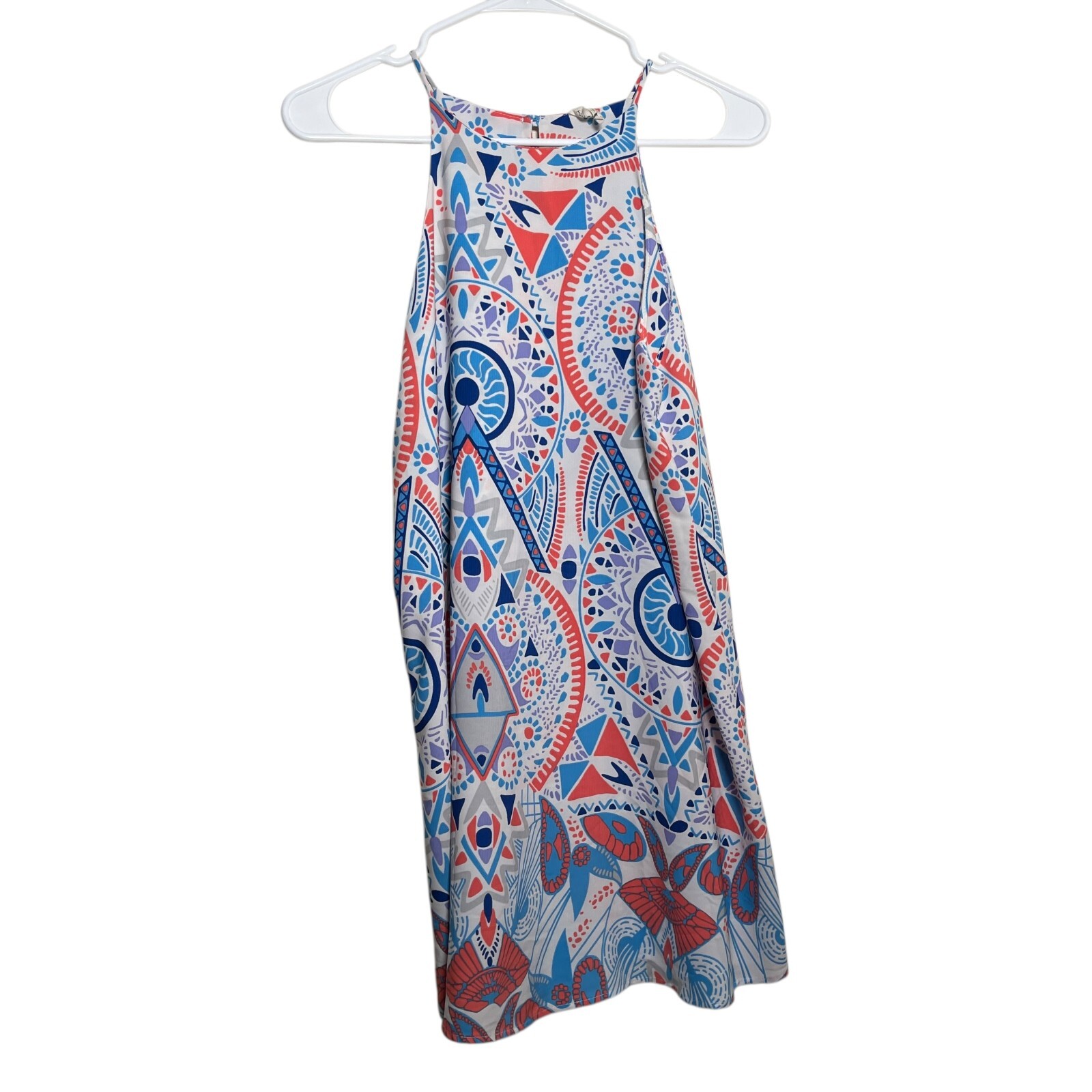 Tyche Dress Women’s Small Shift Colorful Sleeveless Mini Short Strappy Tank