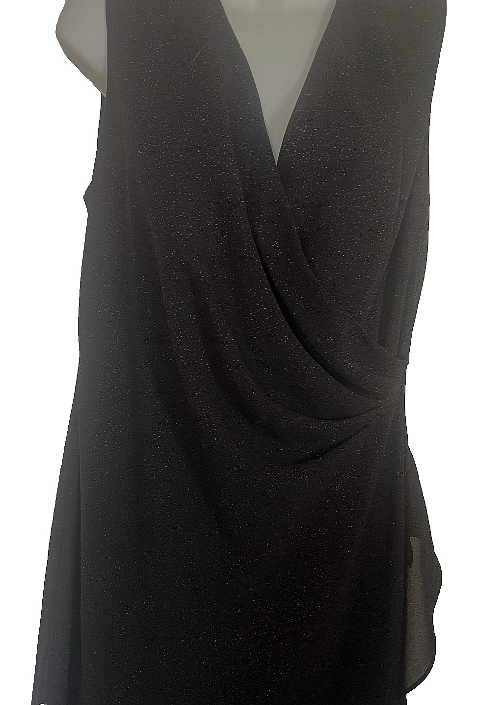 Fashion Bug Lined Sleeveless V Neck Cross over/ Front Black NWT Ladies Sz Ms 14
