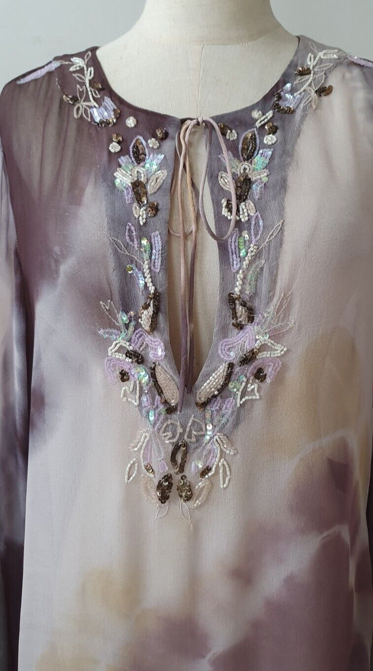 ***GORGEOUS***ALL SAINTS ZAMI MAXI KAFTAN, UK14, US10, EU42, 100% SILK